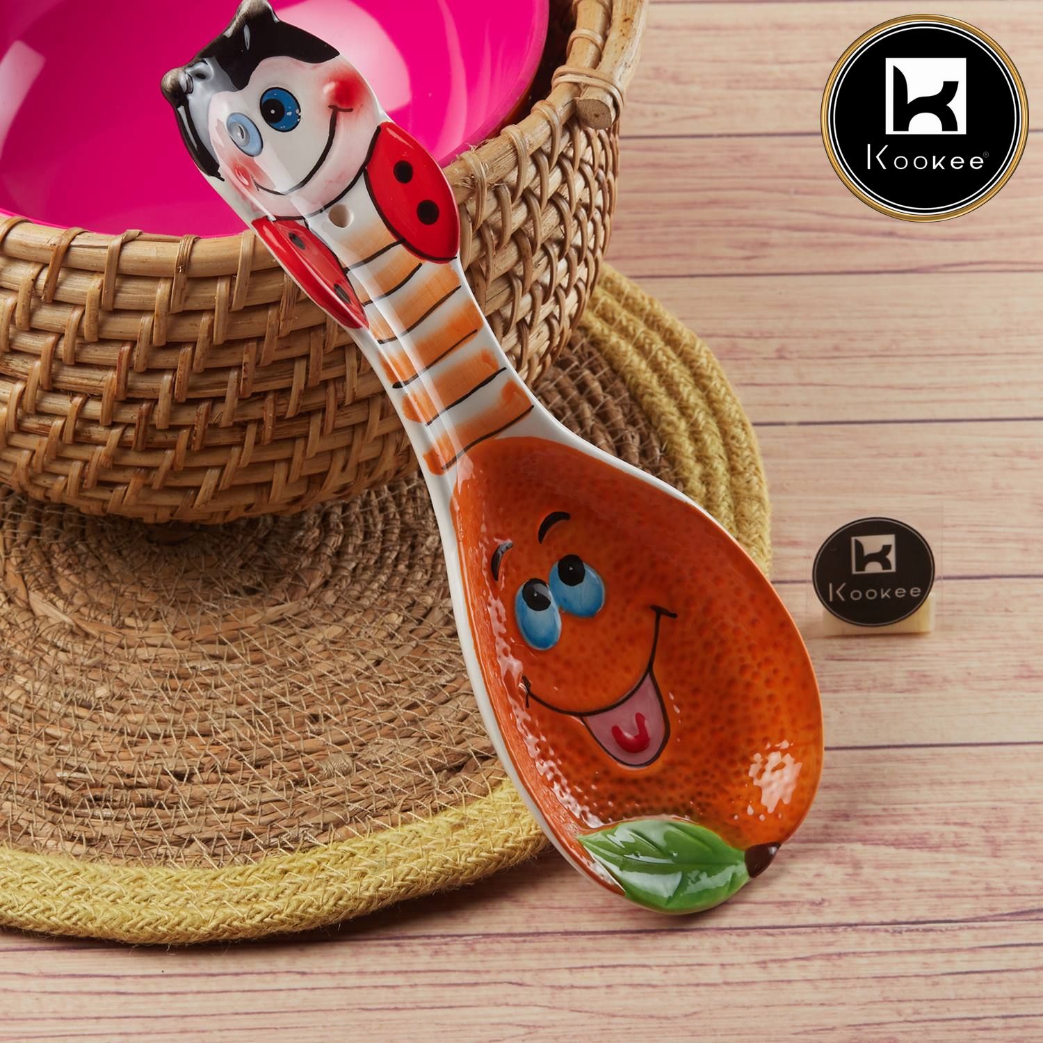 Ceramic Serving Spoon with Cartoon Design, Set of 1 (11175)