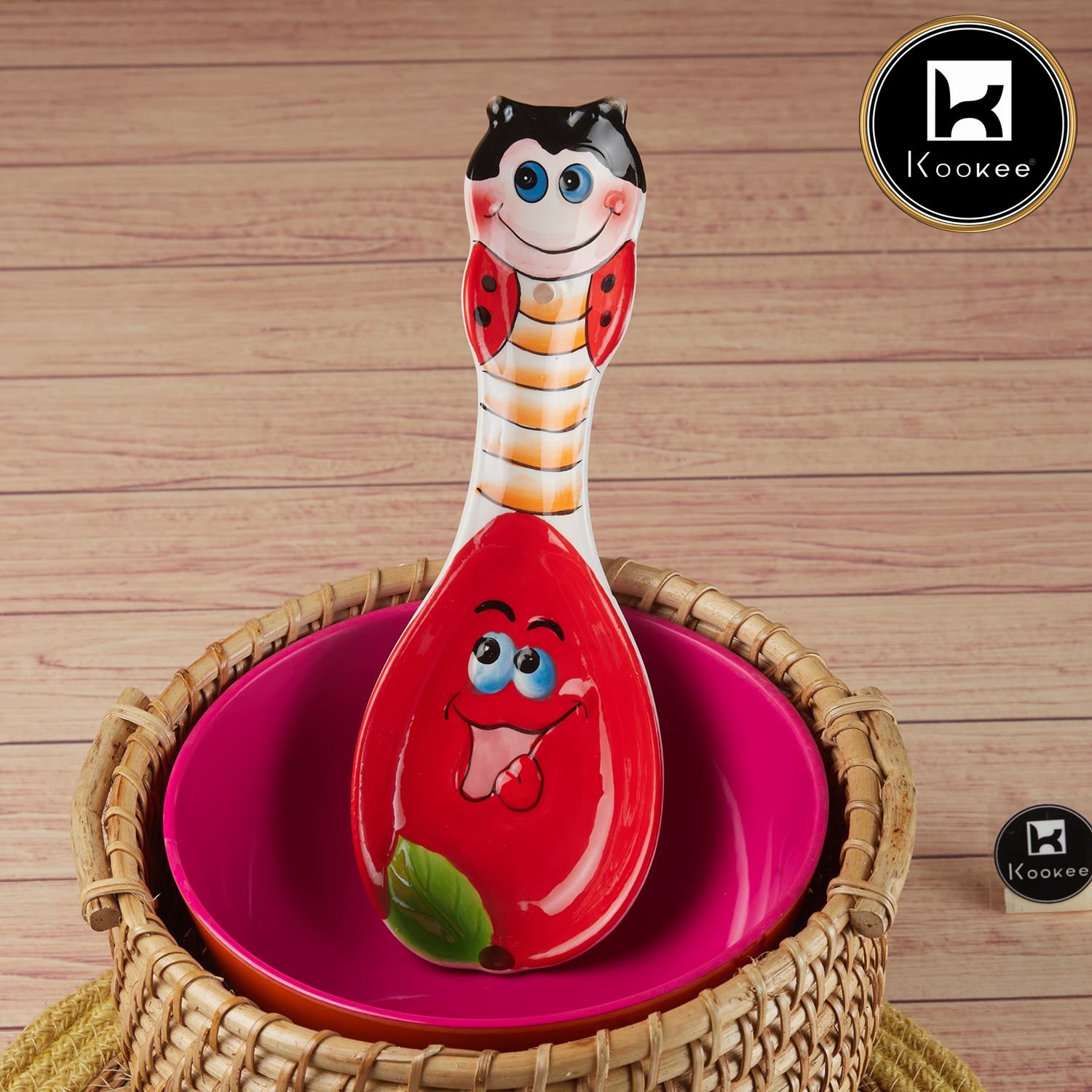 Kookee Serving Spoons, Red, ART11176