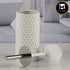 Ceramic Toilet Cleaner Brush with Holder Stand for Bathroom, White (11180)