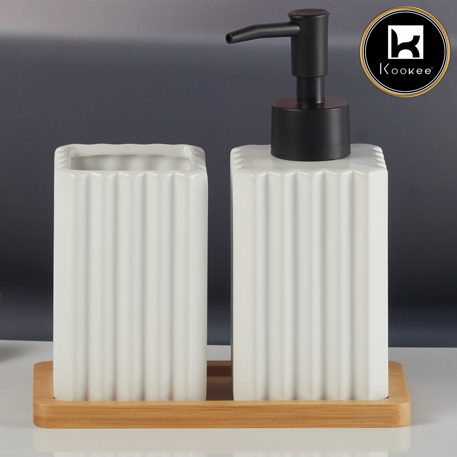 Kookee Ceramic Bathroom Sets, White, ART11182