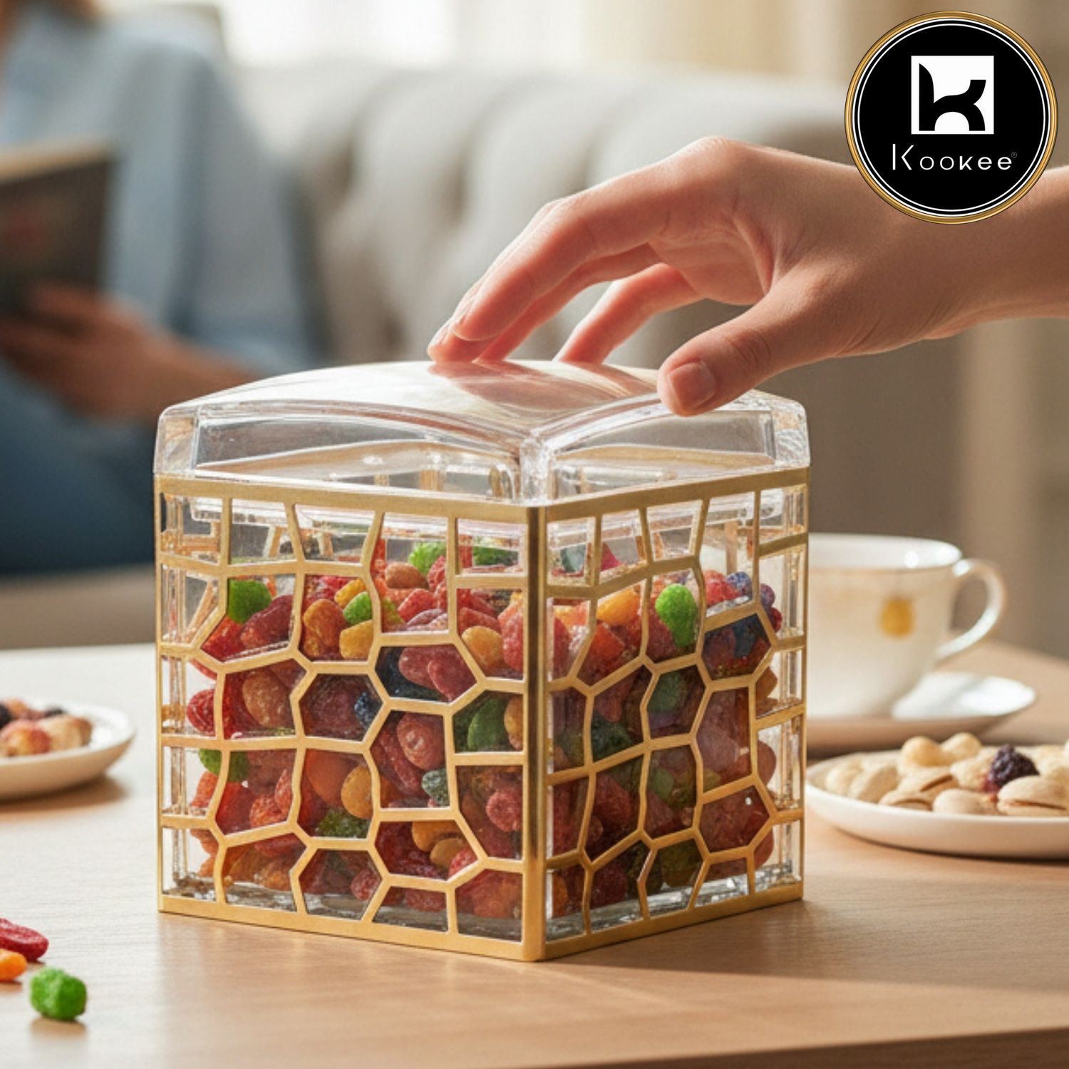 Kookee Canister Jars (Acrylic), Gold, ART11193