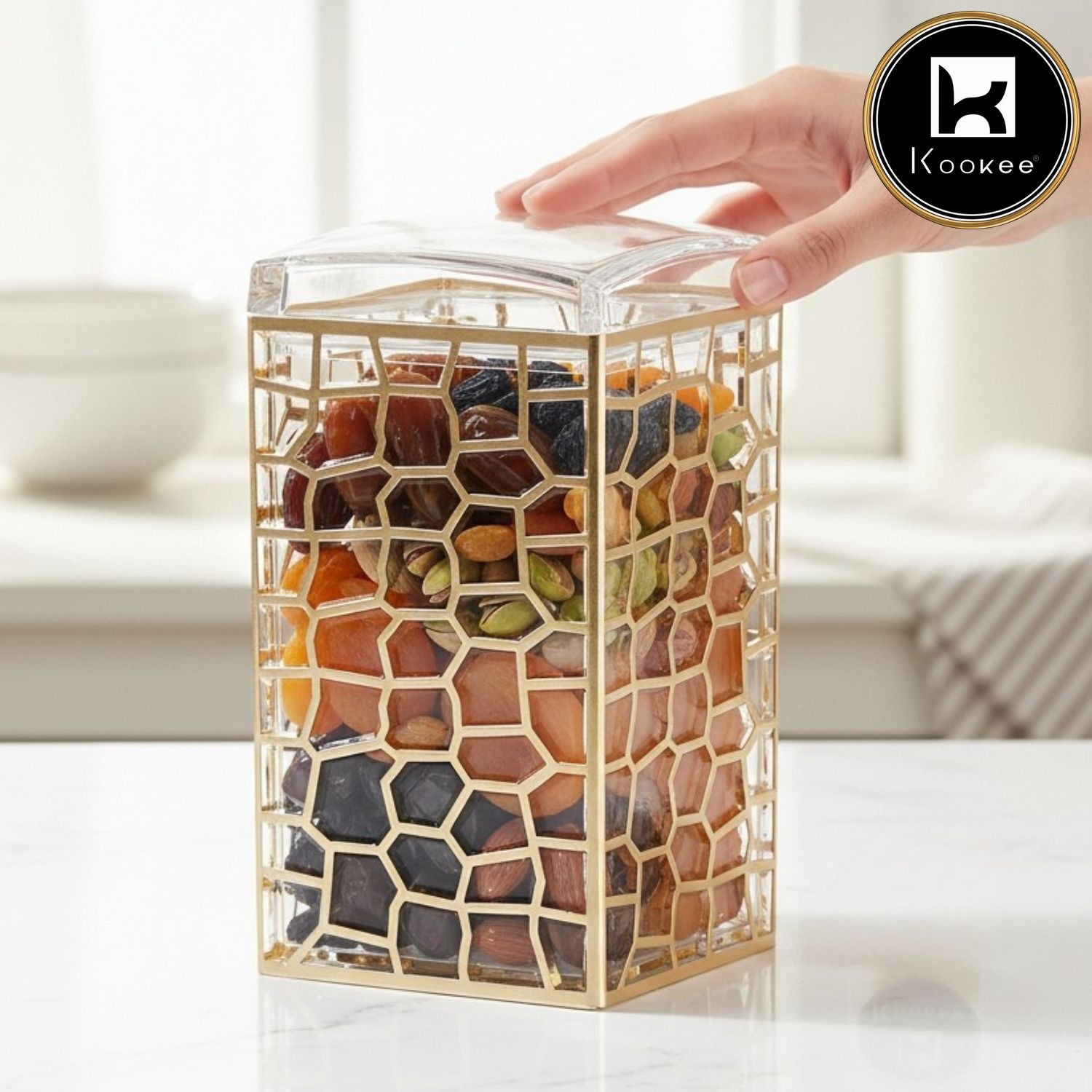Kookee Canister Jars (Acrylic), Gold, ART11195