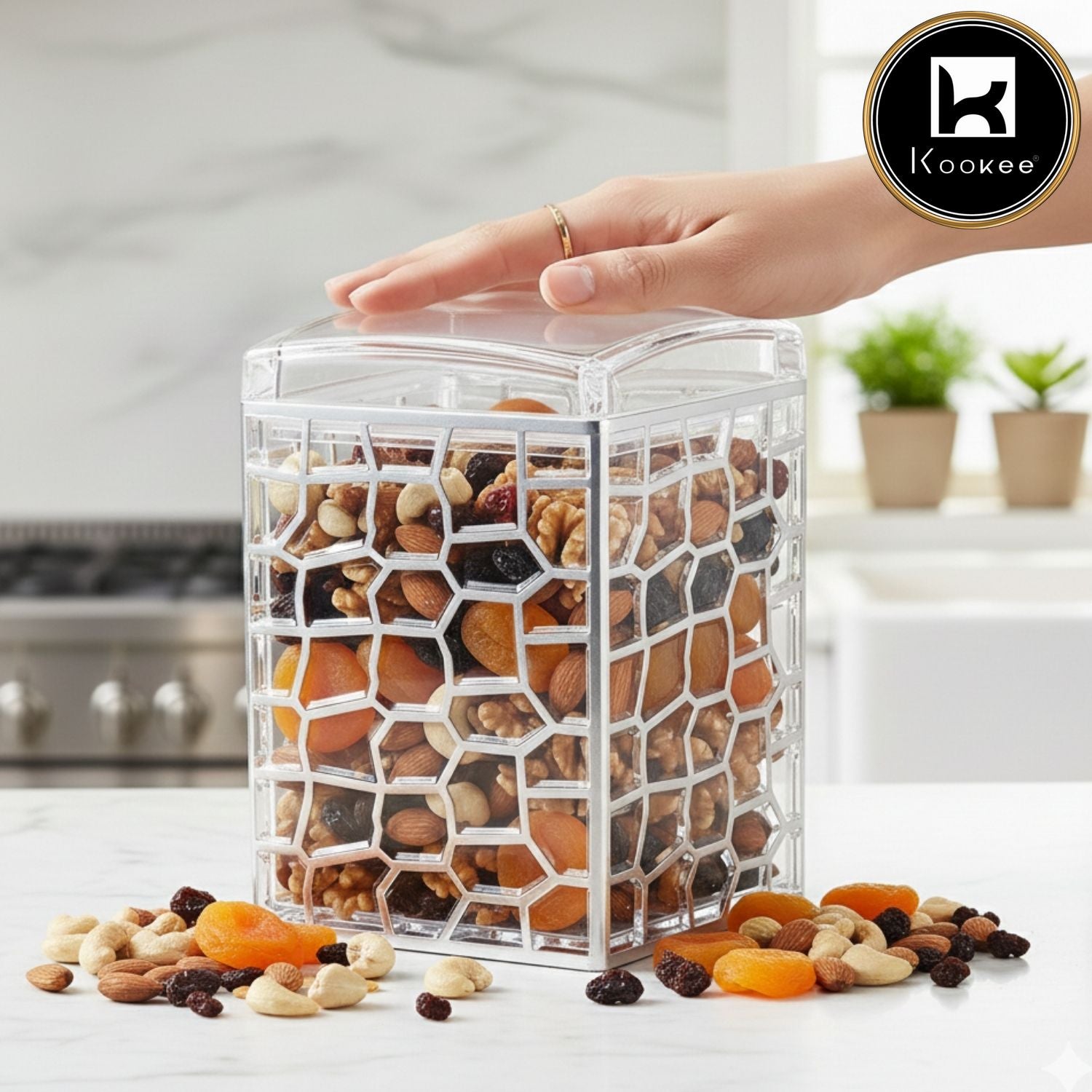 Kookee Canister Jars (Acrylic), Silver, ART11197