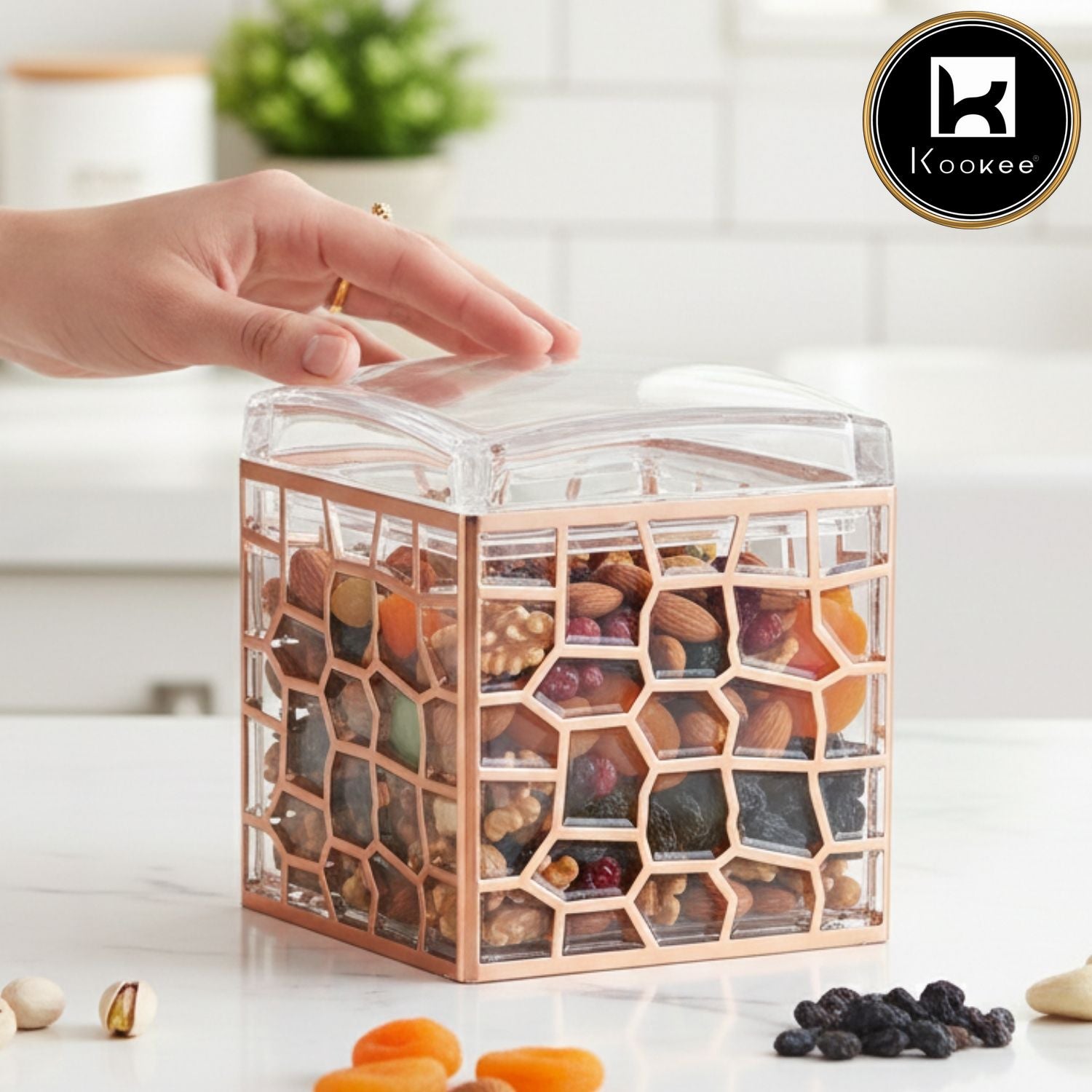 Kookee Canister Jars (Acrylic), Rose Gold, ART11199
