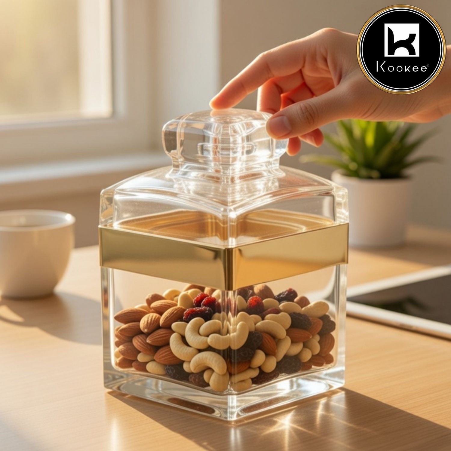 Kookee Canister Jars (Acrylic), Gold, ART11209