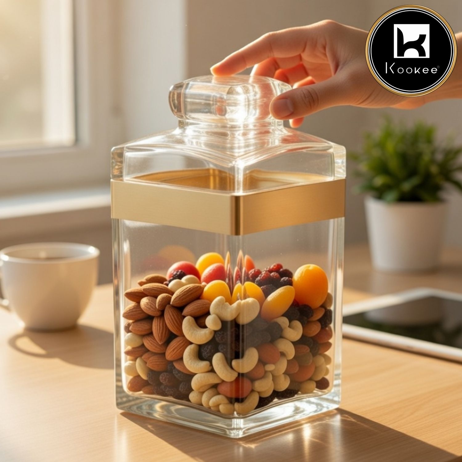 Kookee Canister Jars (Acrylic), Gold, ART11210
