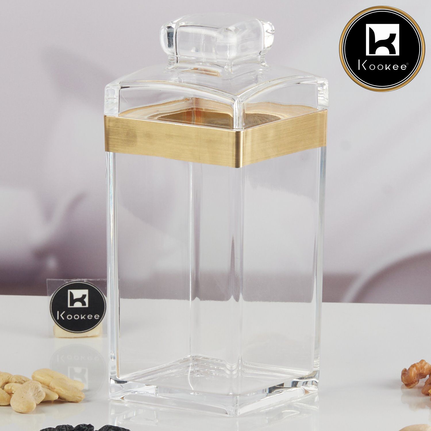 Kookee Canister Jars (Acrylic), Gold, ART11211