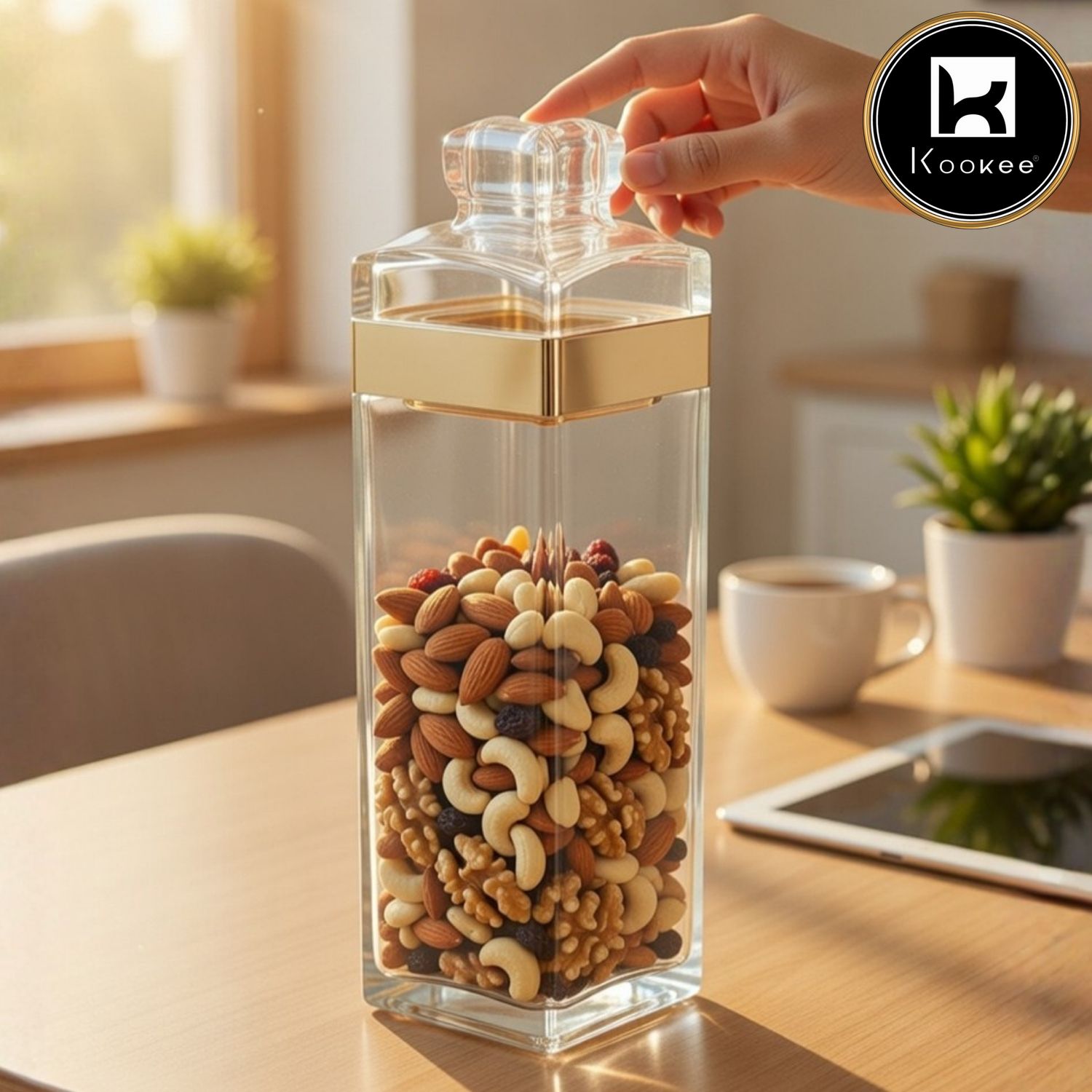Kookee Canister Jars (Acrylic), Gold, ART11212