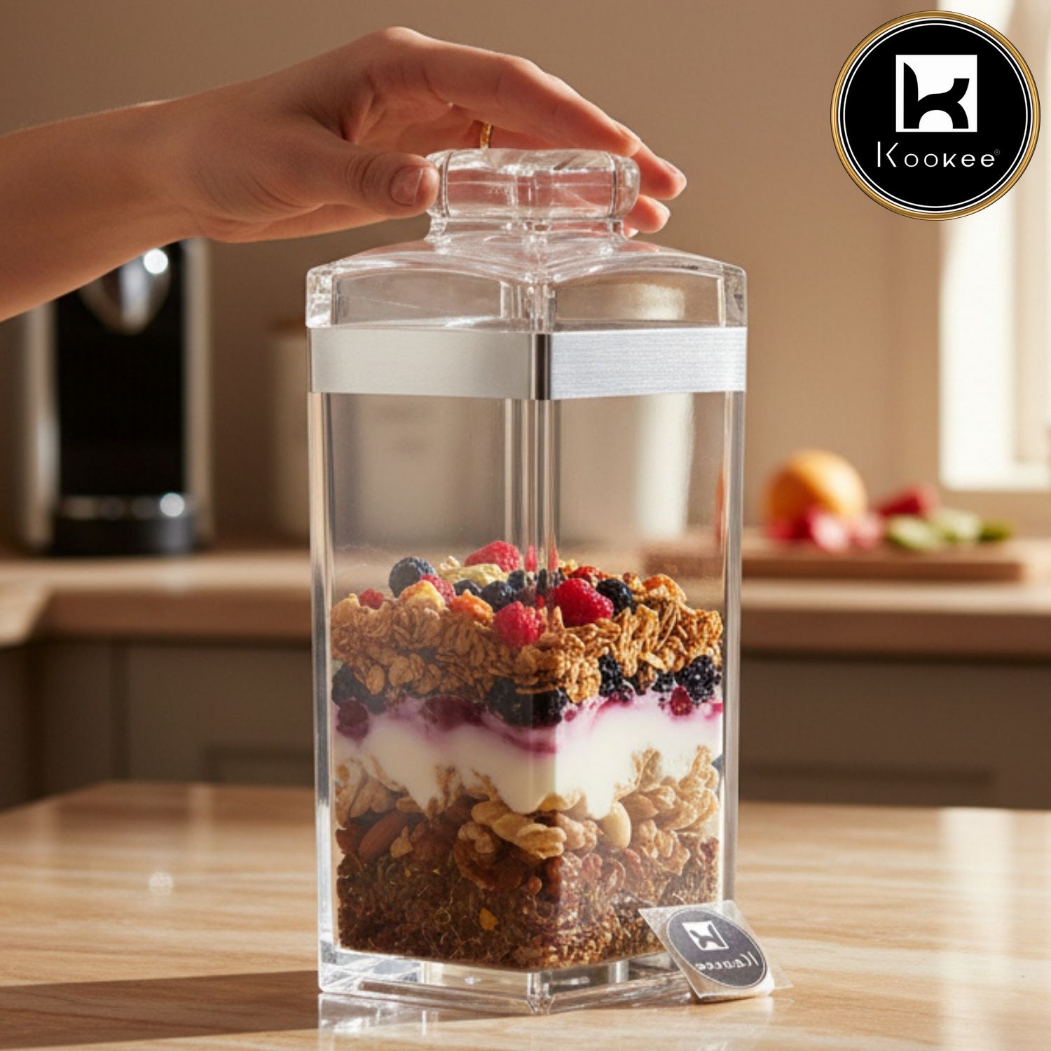 Kookee Canister Jars (Acrylic), Silver, ART11216