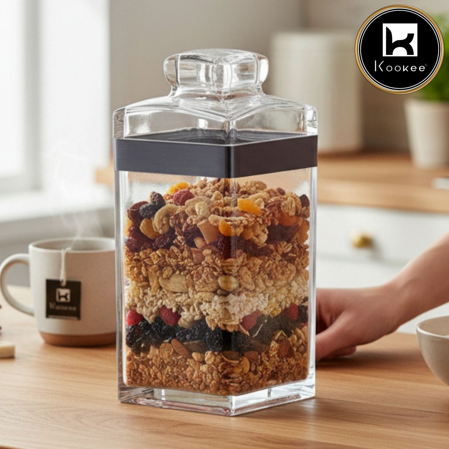 Kookee Canister Jars (Acrylic), Black, ART11219