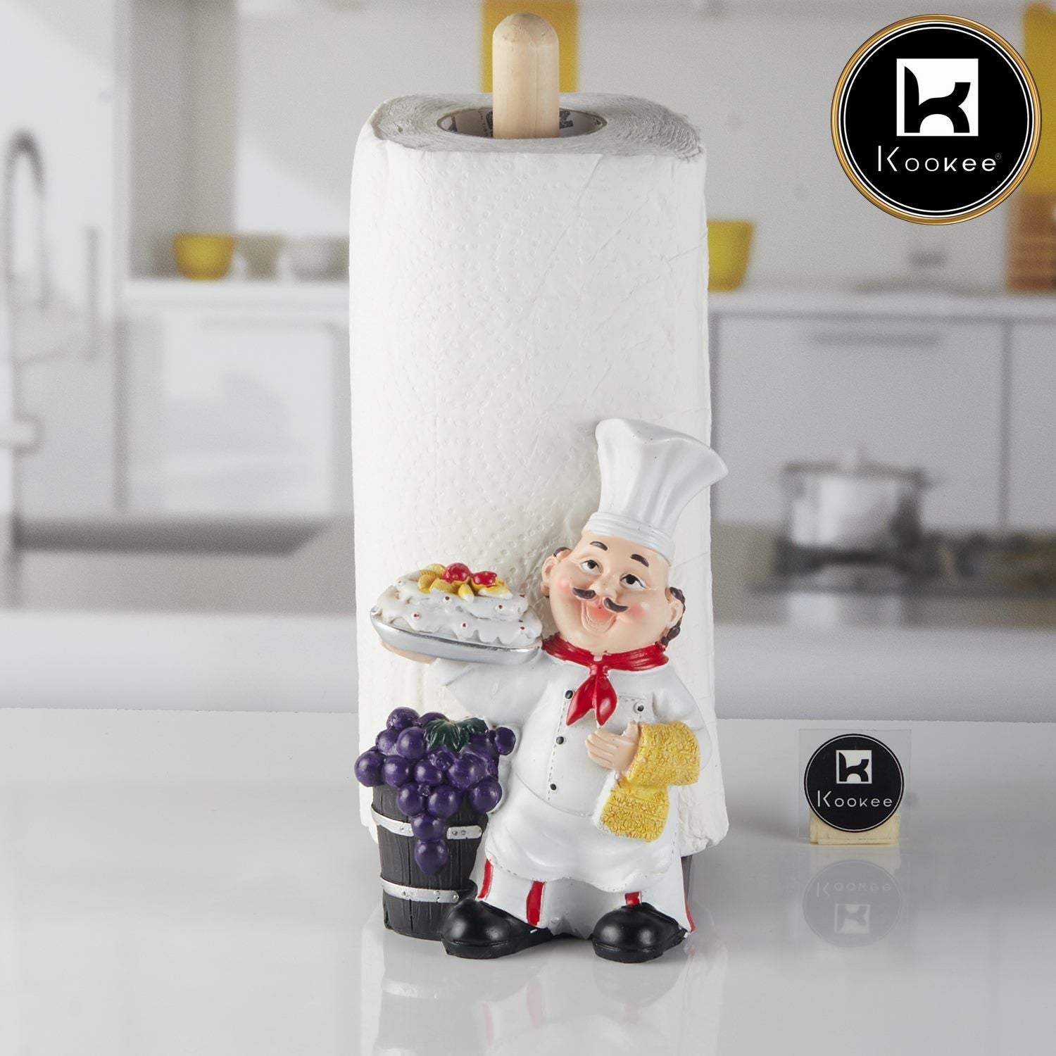 Kookee Polyresin Chef Series Tissue Roll Holder & Dispenser (11221)