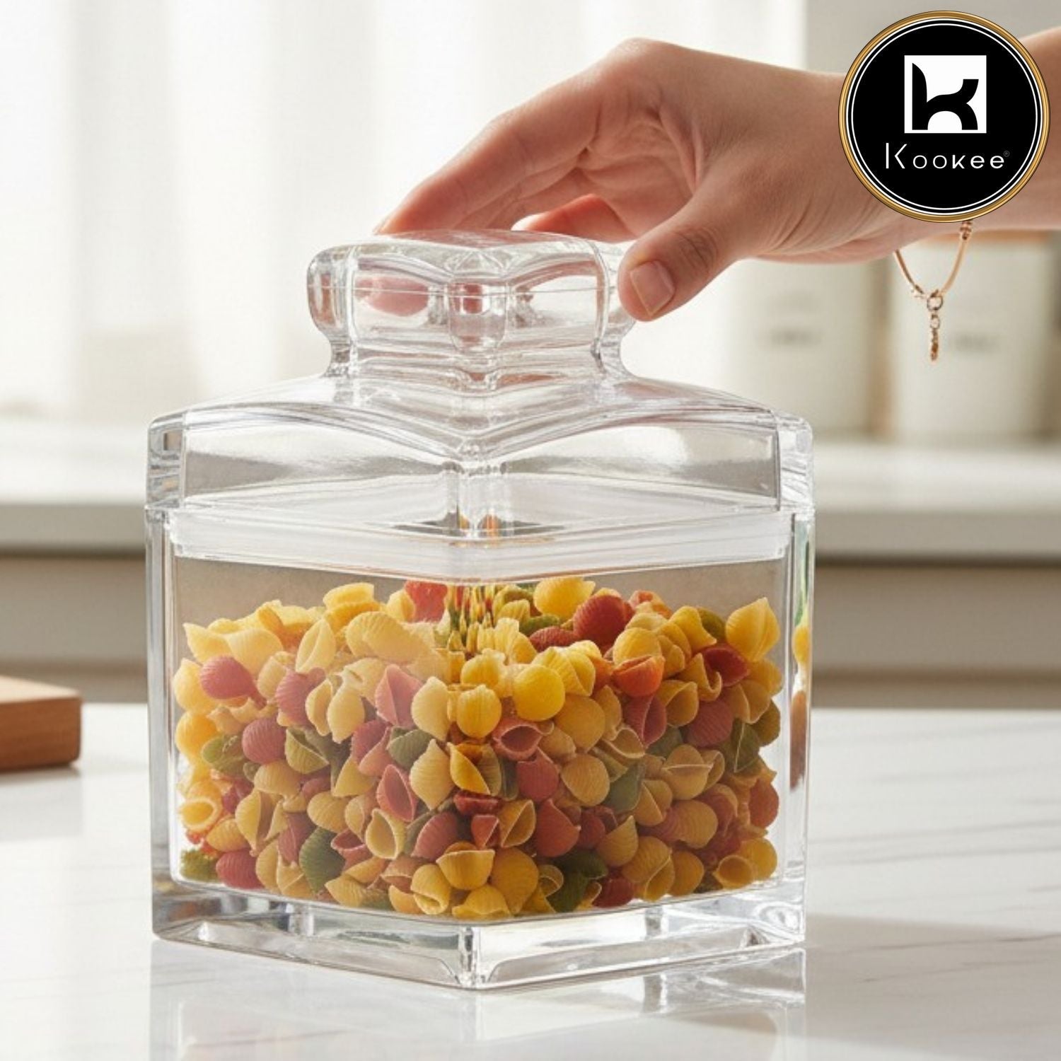 Kookee Acrylic Airtight Canister Jar & Container for Kitchen (Pack of 1) (11222)