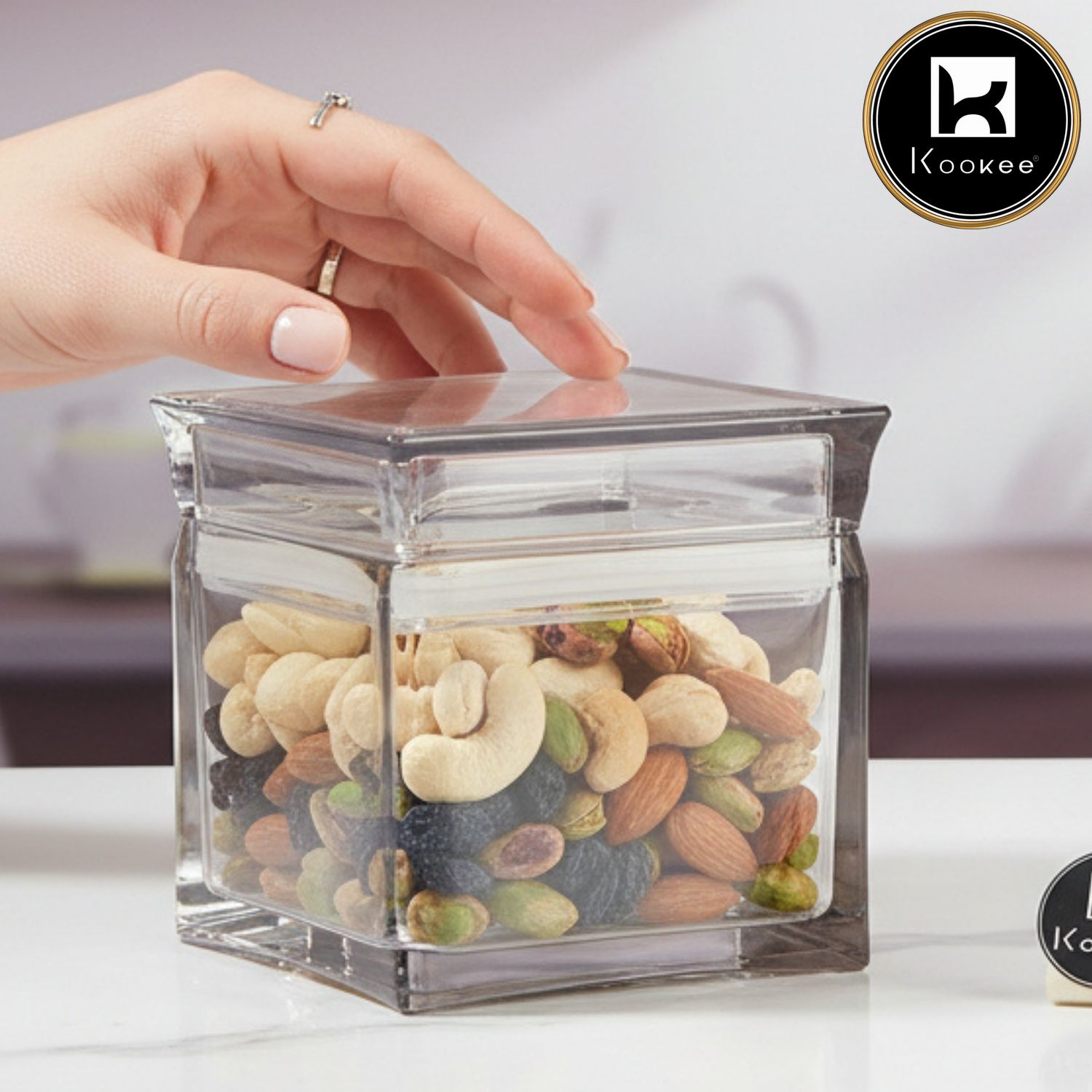 Kookee Canister Jars (Acrylic), Grey, ART11232