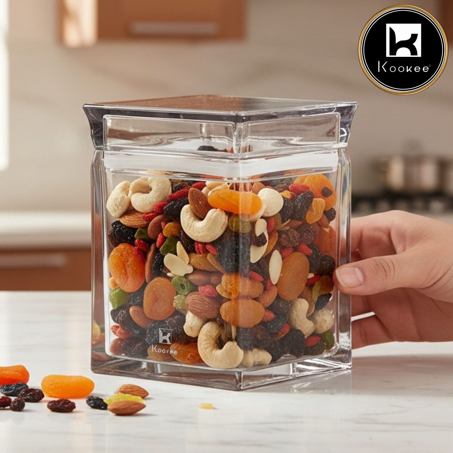 Kookee Canister Jars (Acrylic), Grey, ART11233