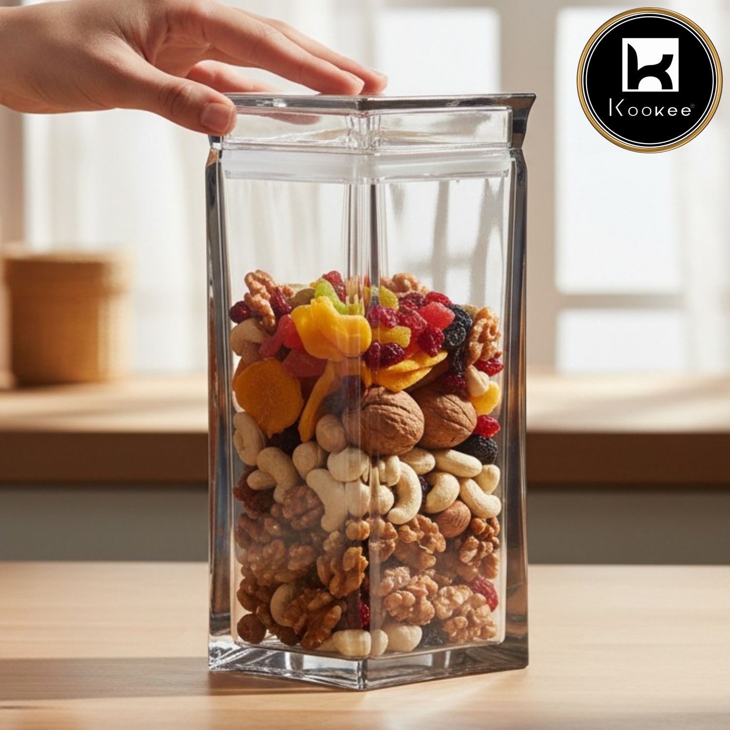 Kookee Canister Jars (Acrylic), Grey, ART11235