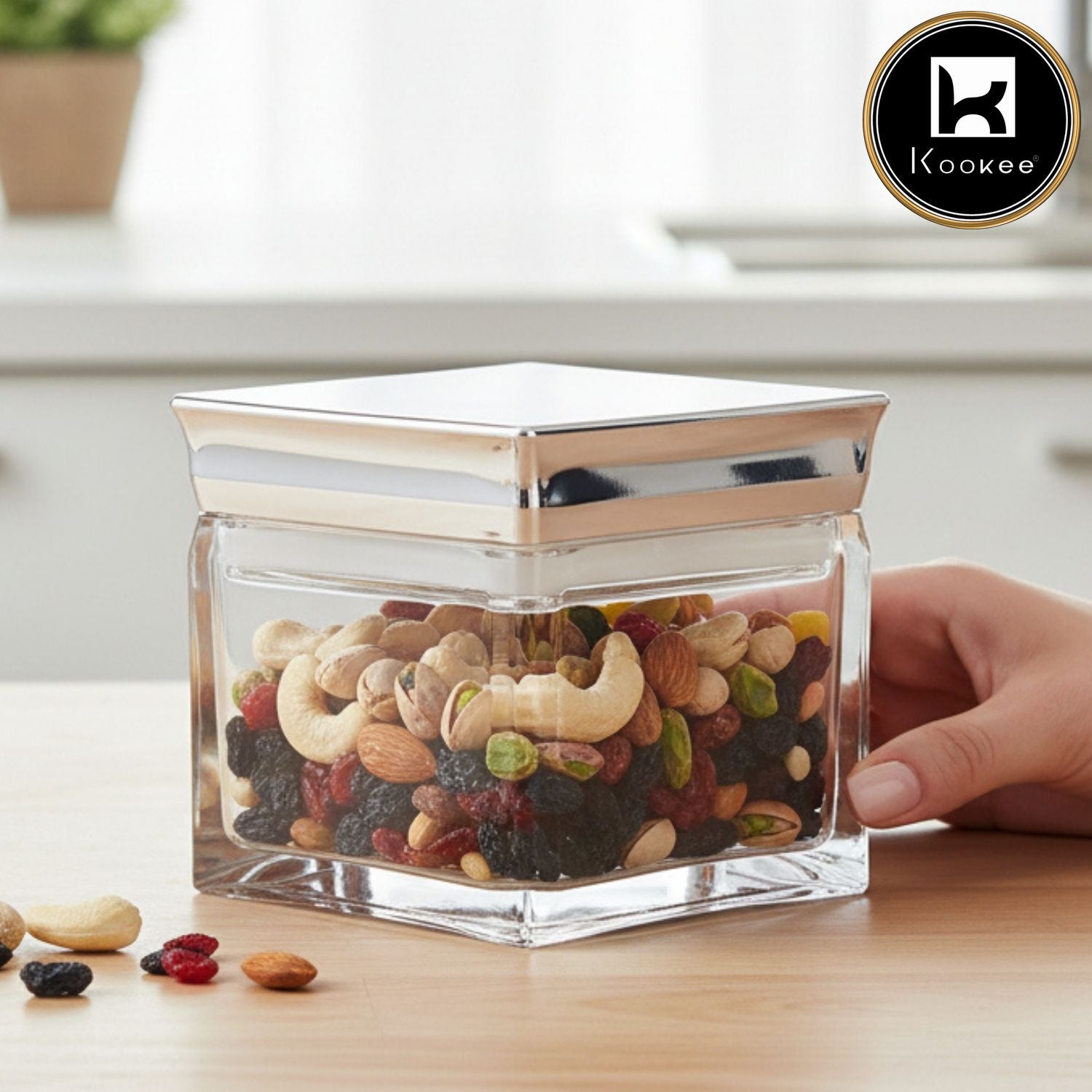 Kookee Canister Jars (Acrylic), Silver, ART11236