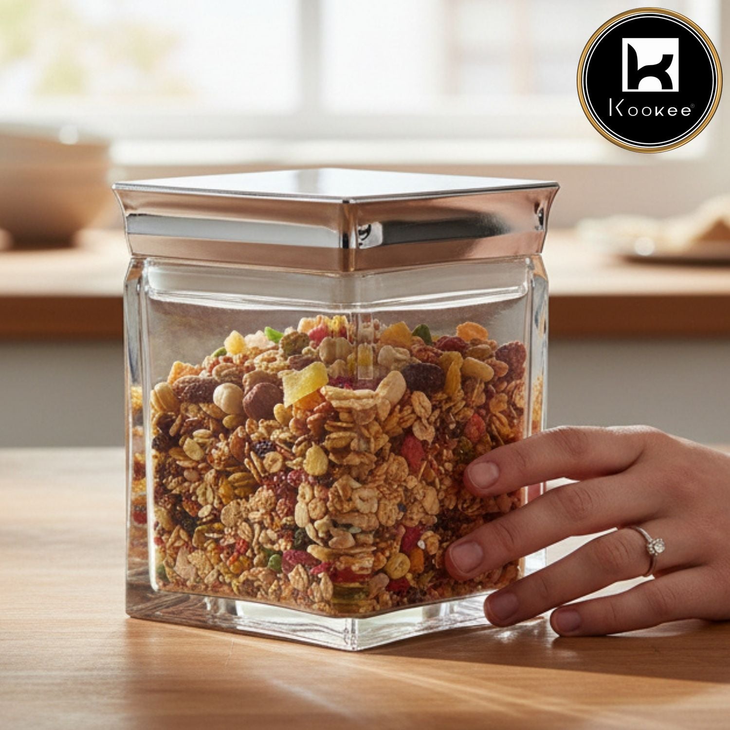 Kookee Canister Jars (Acrylic), Silver, ART11237