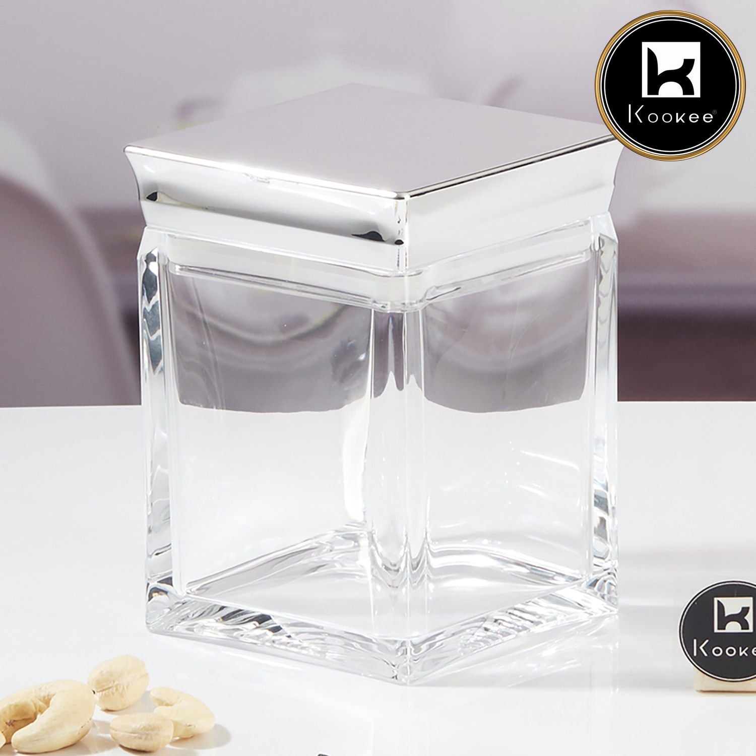 Kookee Canister Jars (Acrylic), Silver, ART11237