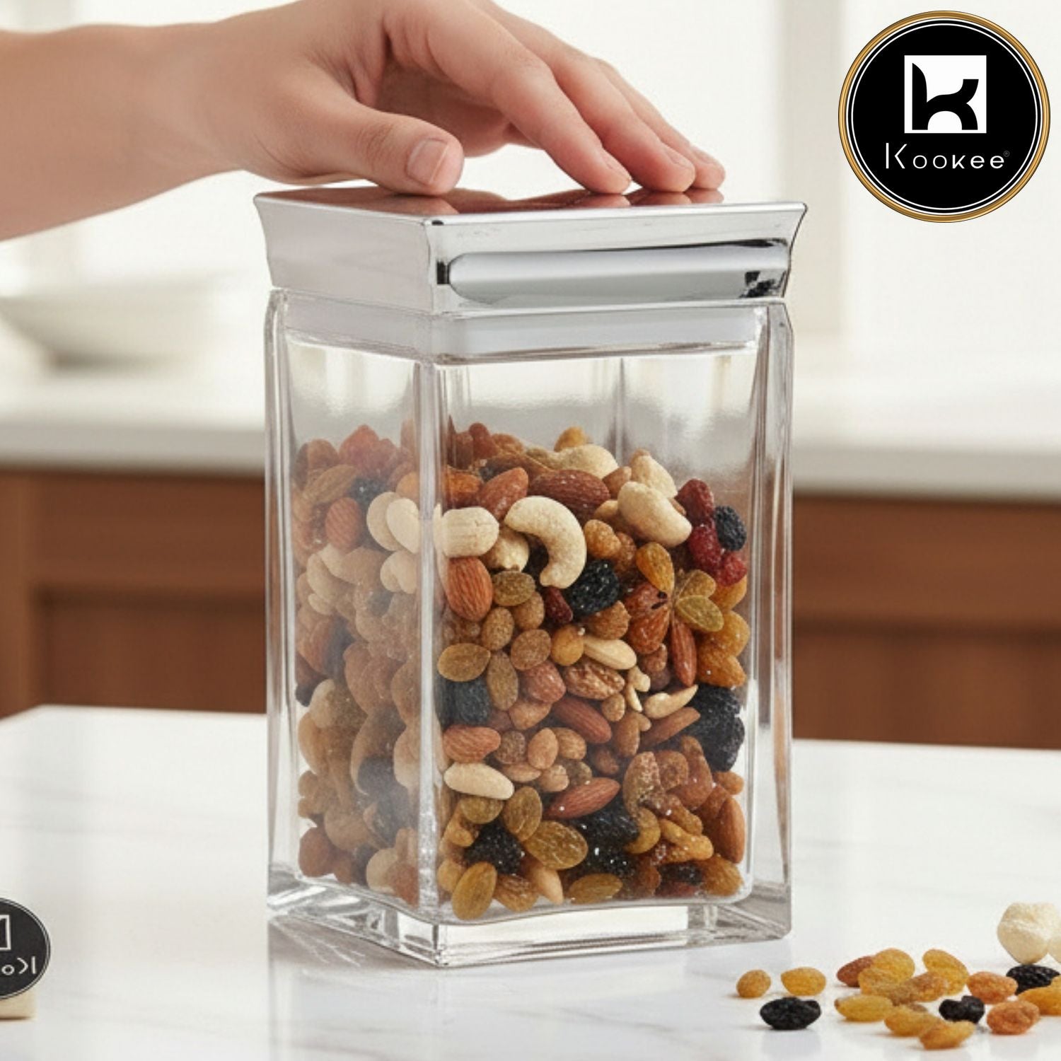 Kookee Canister Jars (Acrylic), Silver, ART11238