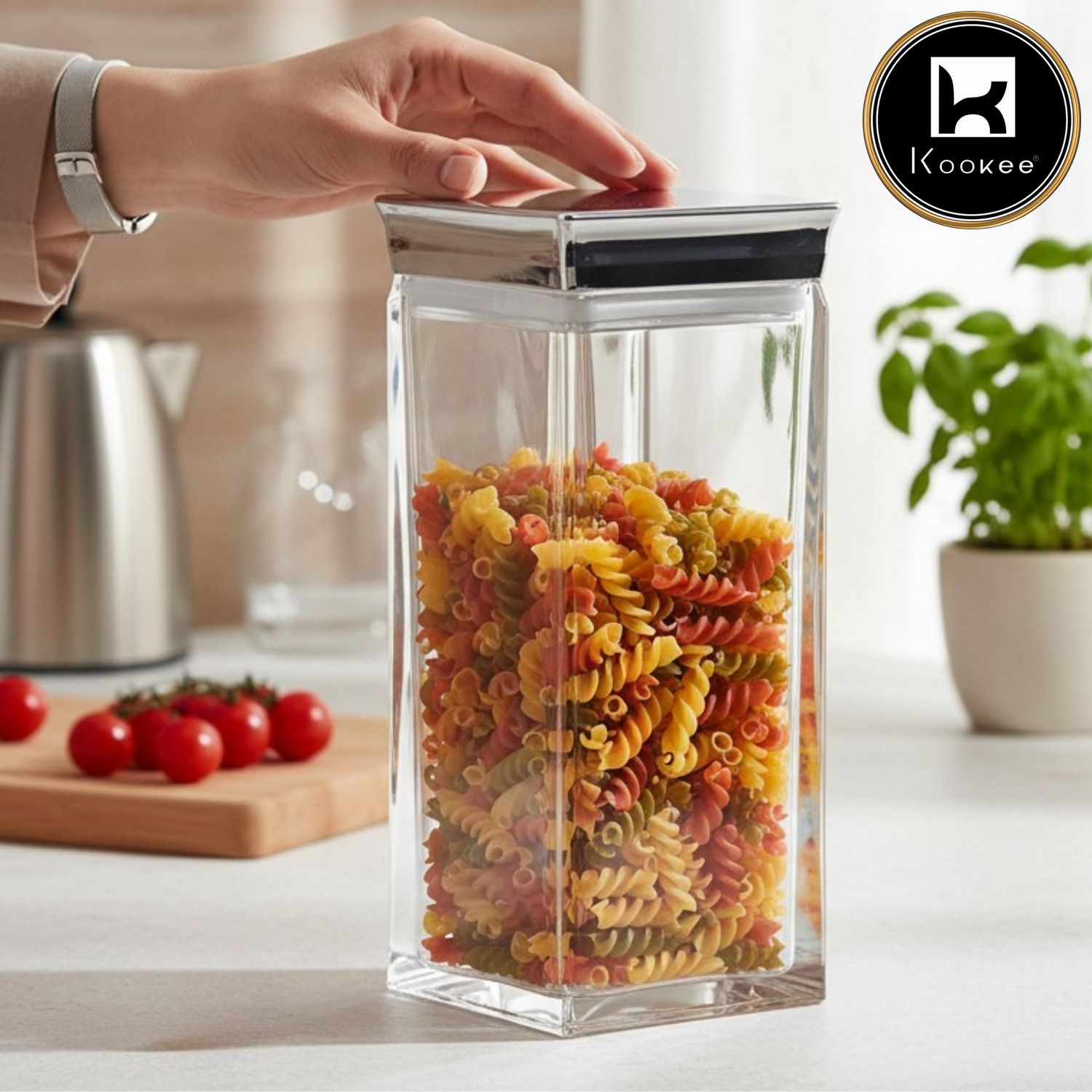 Kookee Canister Jars (Acrylic), Silver, ART11239