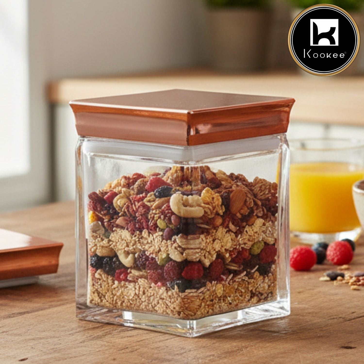 Kookee Canister Jars (Acrylic), Rose Gold, ART11241