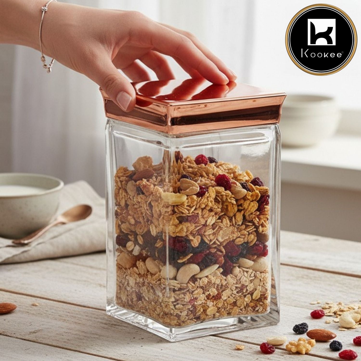 Kookee Canister Jars (Acrylic), Rose Gold, ART11242