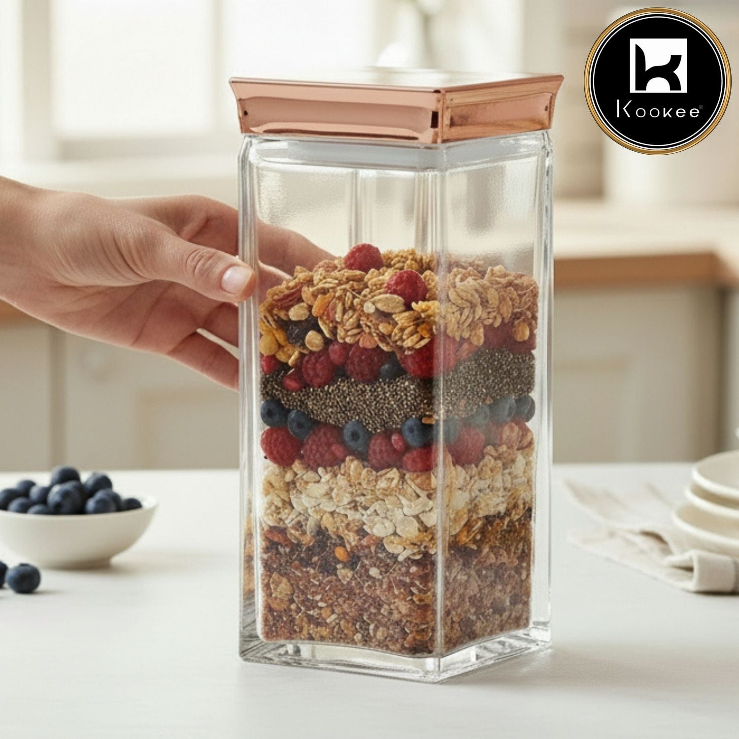 Kookee Canister Jars (Acrylic), Rose Gold, ART11243