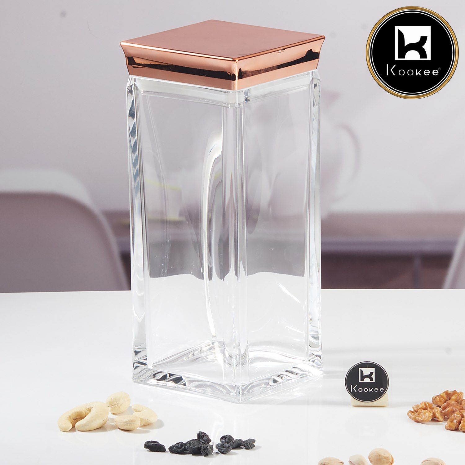 Kookee Canister Jars (Acrylic), Rose Gold, ART11243