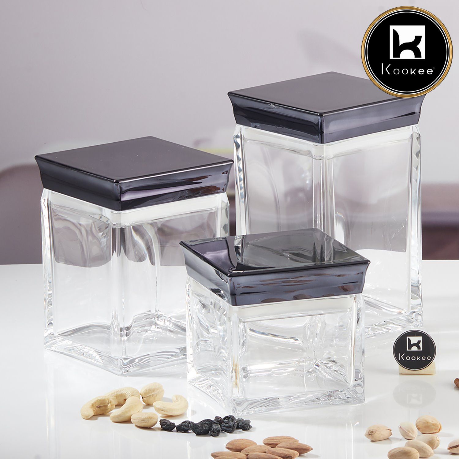 Kookee Canister Jars (Acrylic), Black, ART11244
