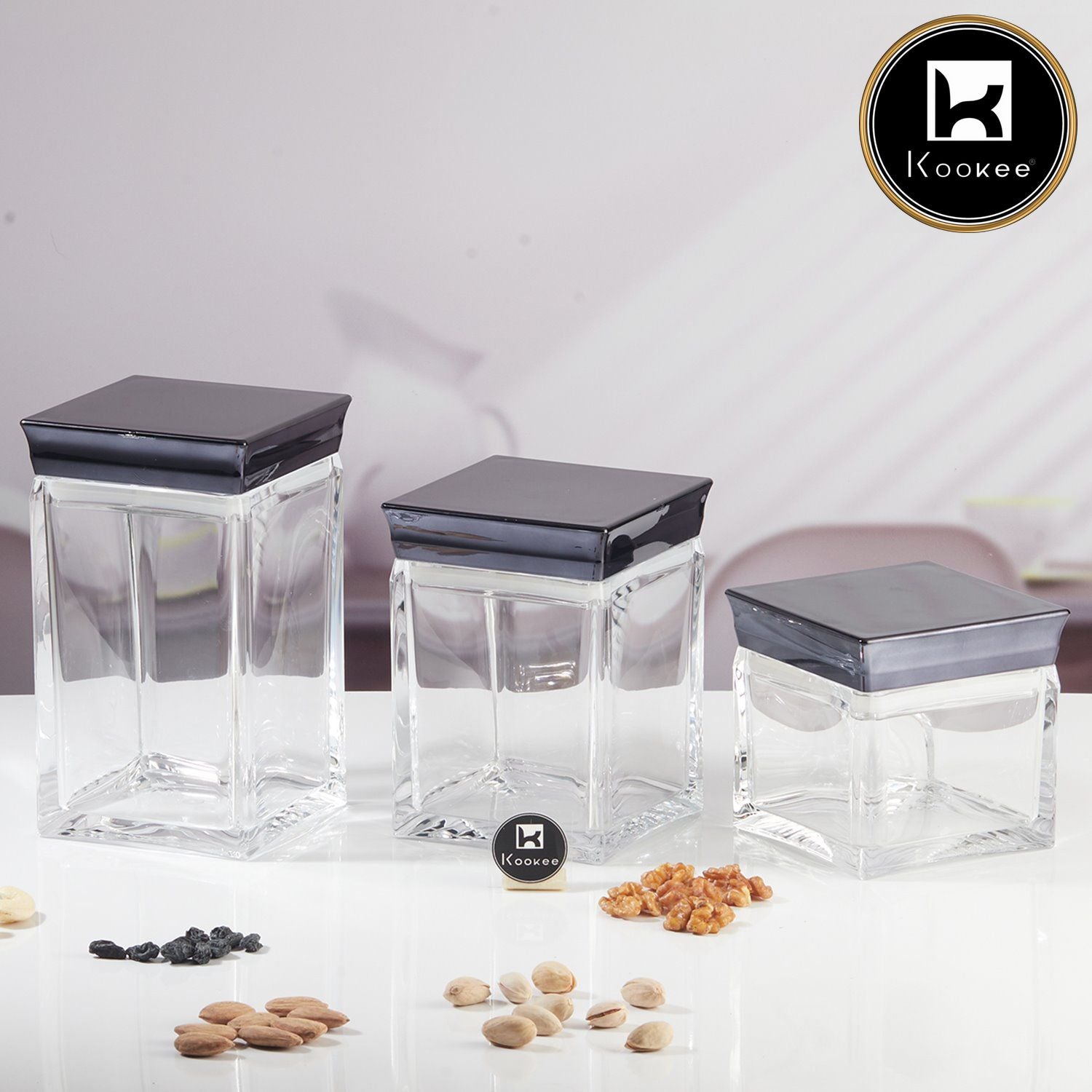 Kookee Canister Jars (Acrylic), Black, ART11244