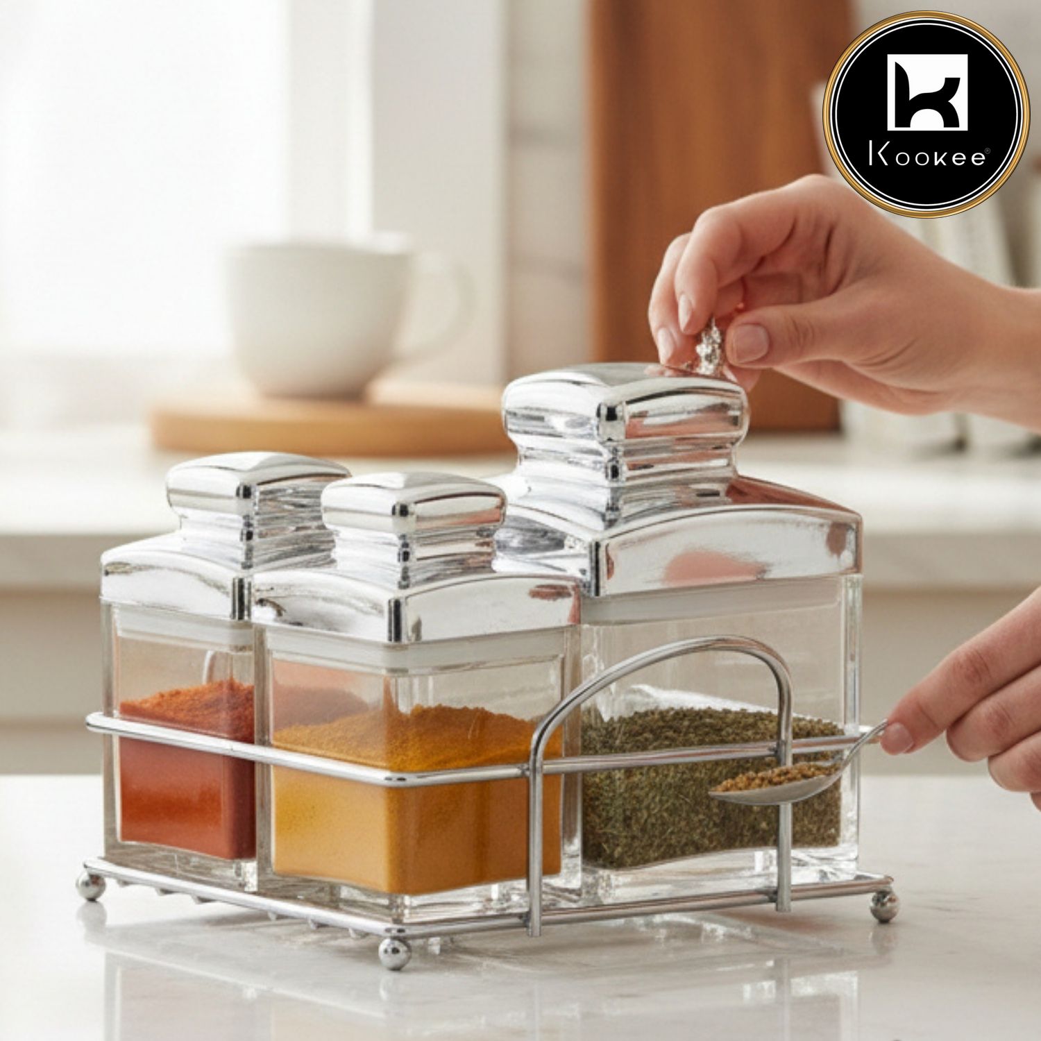 Kookee Canister Jars (Acrylic), Silver, ART11249