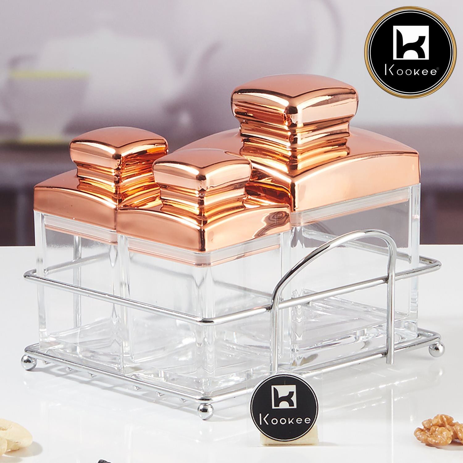 Kookee Canister Jars (Acrylic), Rose Gold, ART11250