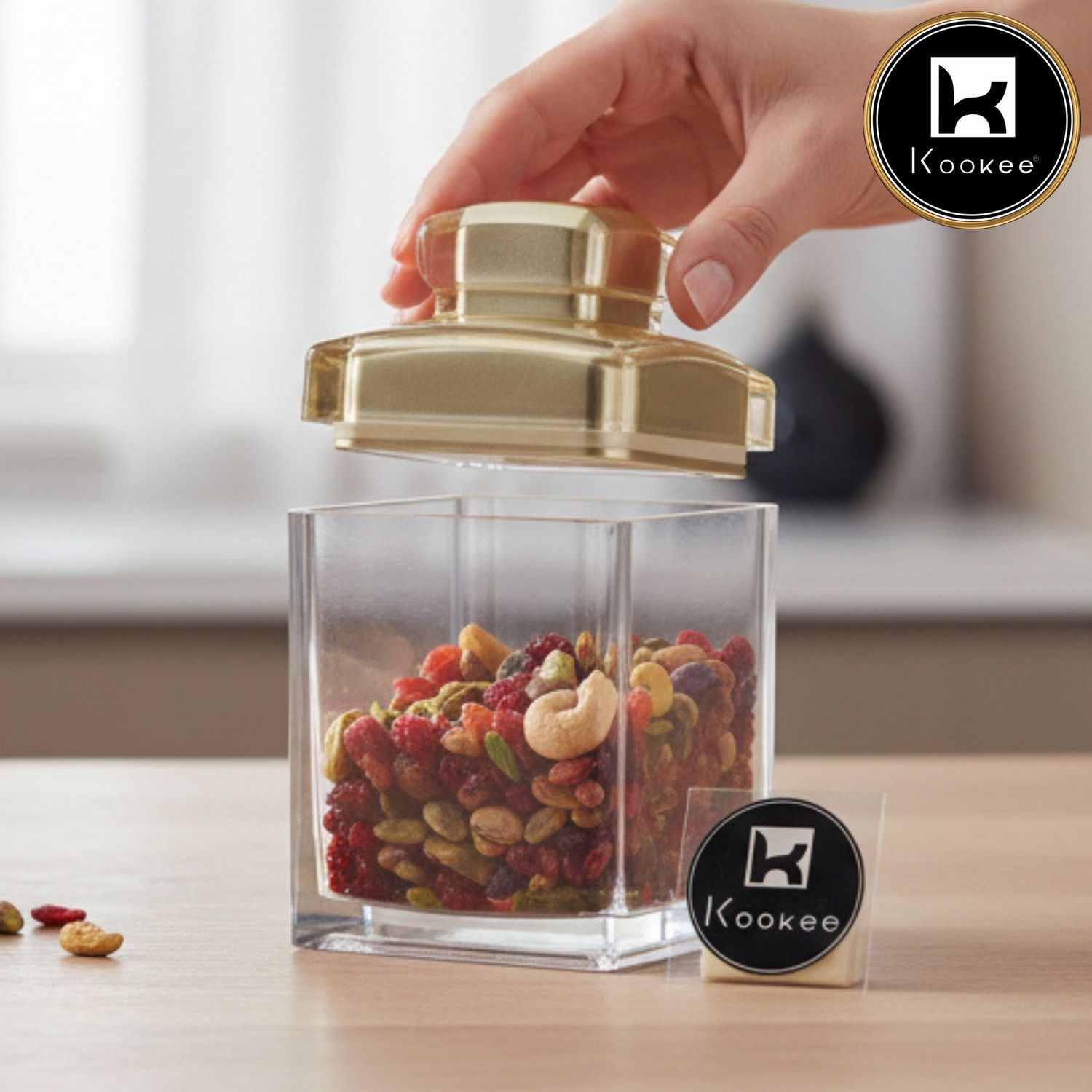 Kookee Acrylic Airtight Canister Jar & Container for Kitchen (Pack of 1) (11251)