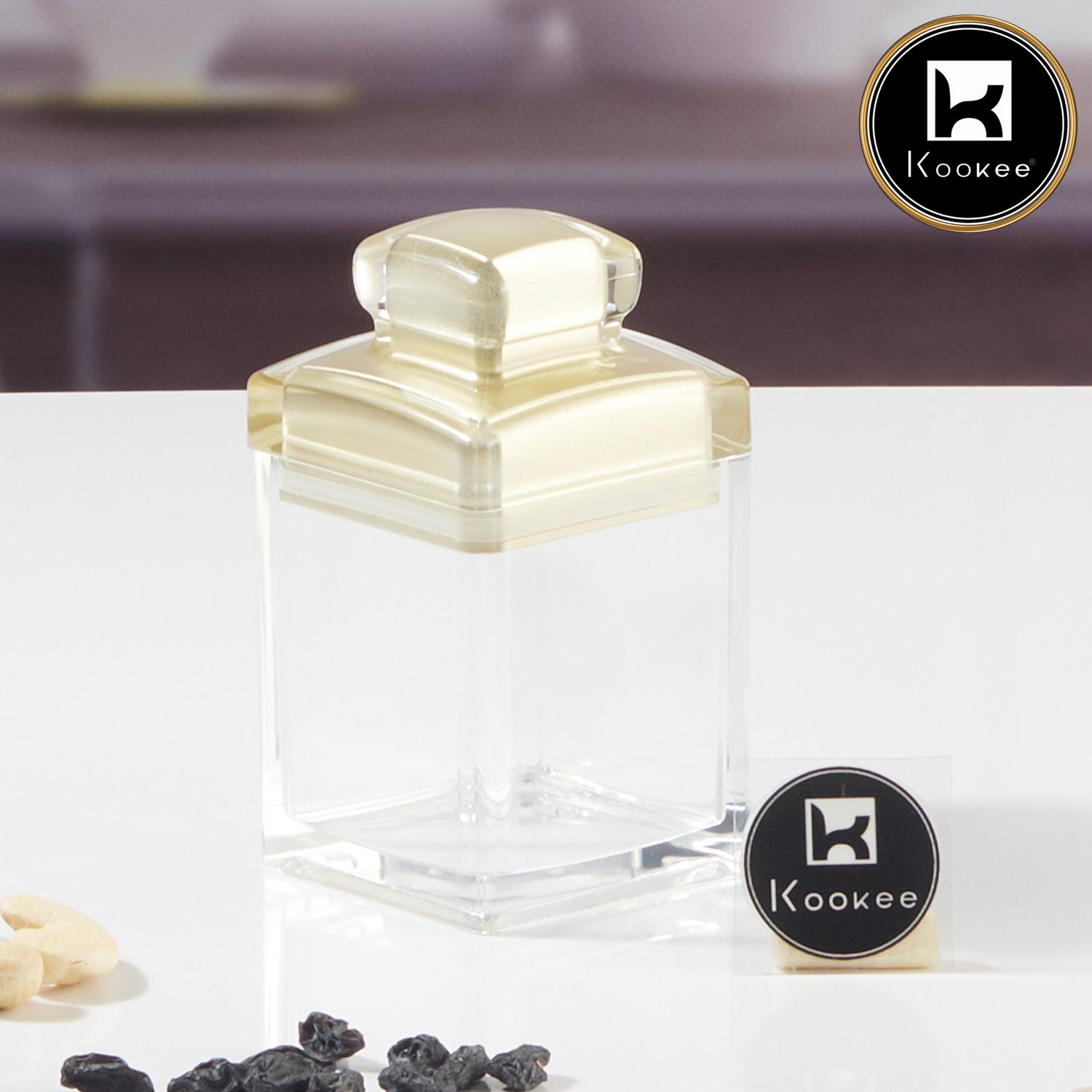 Kookee Canister Jars (Acrylic), Gold, ART11251