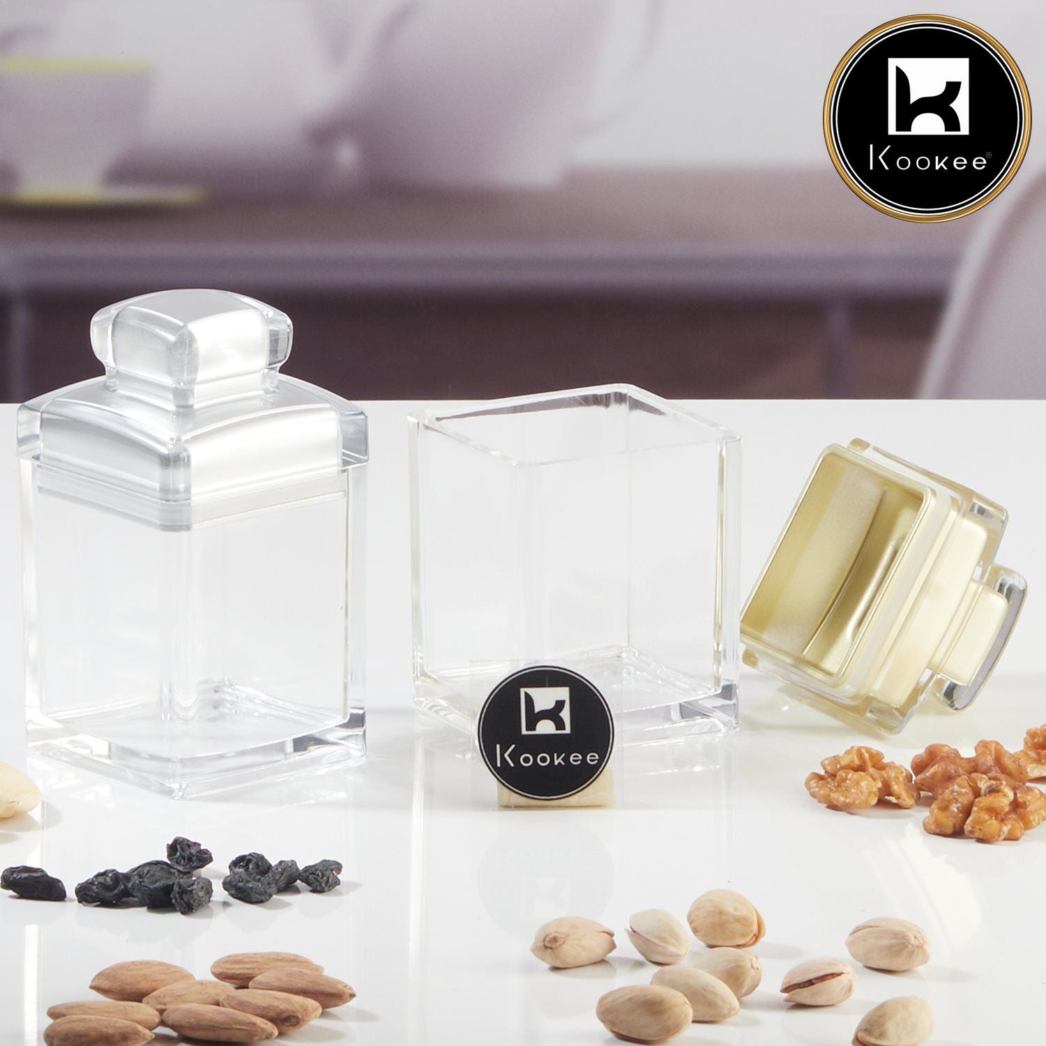 Kookee Canister Jars (Acrylic), Silver, ART11252