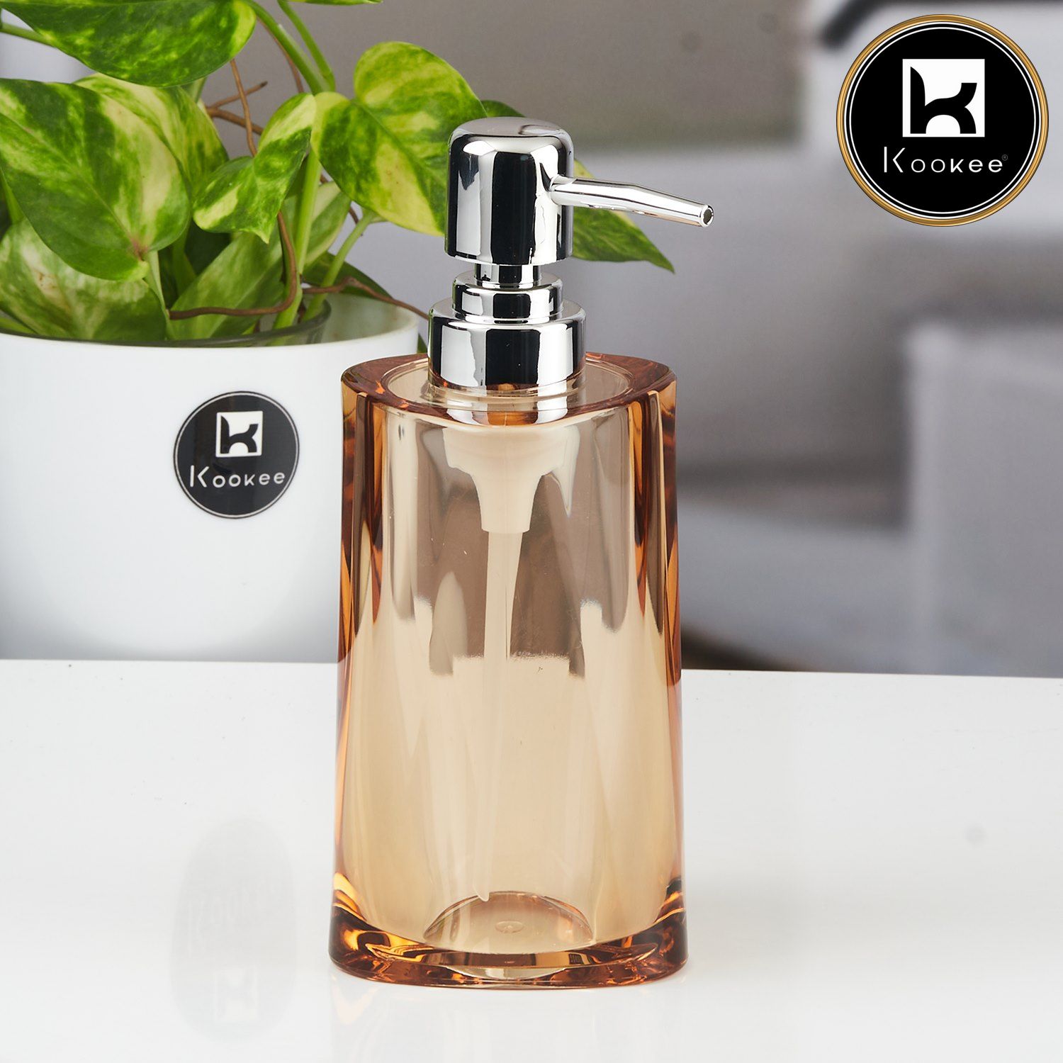 Kookee Acrylic Soap Dispensers, Brown, ART11254