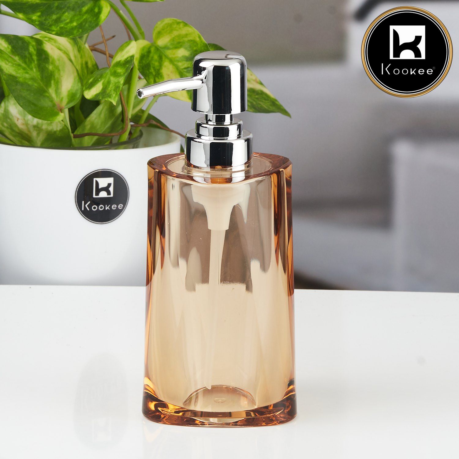 Kookee Acrylic Soap Dispensers, Brown, ART11254
