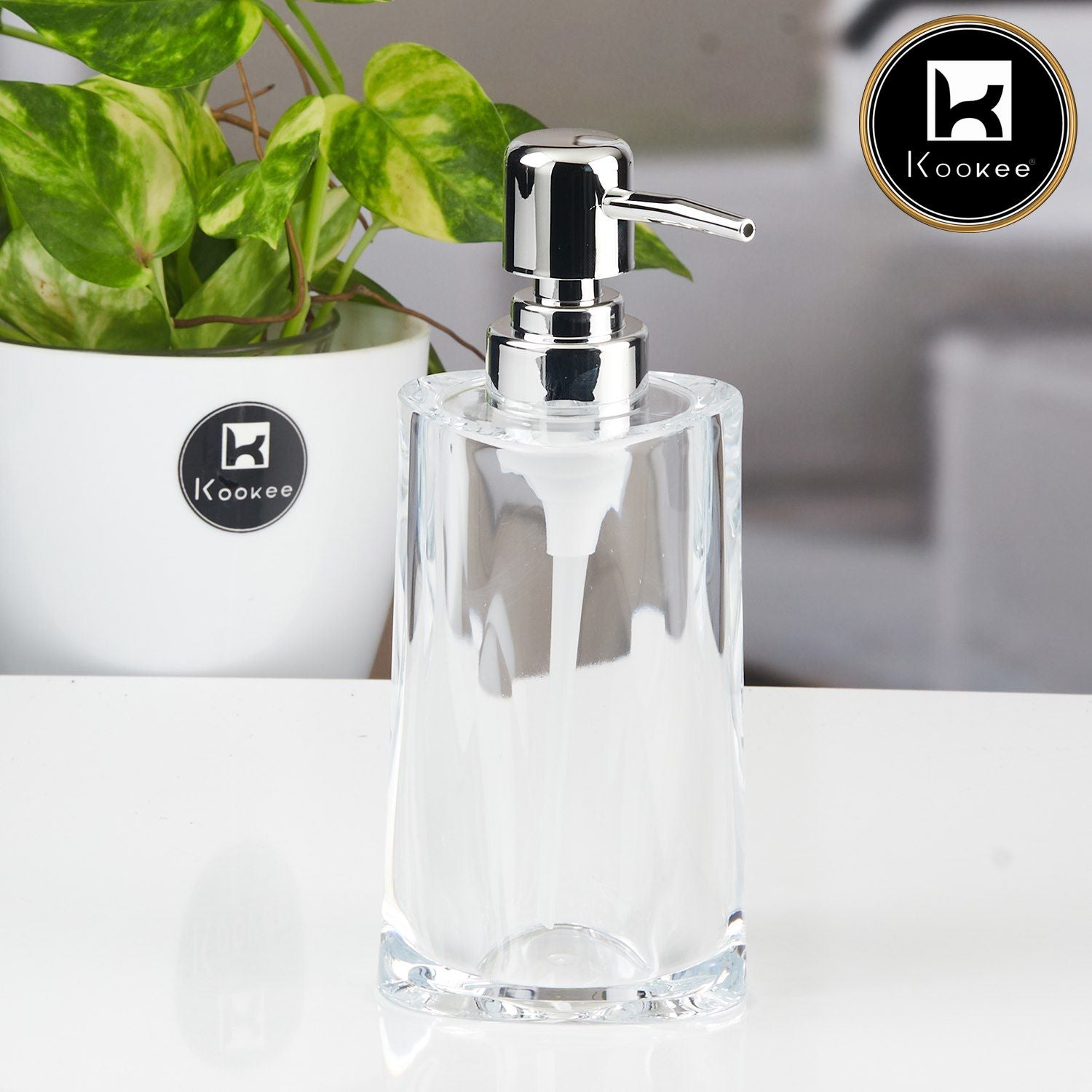 Kookee Acrylic Soap Dispensers, Transparent, ART11255