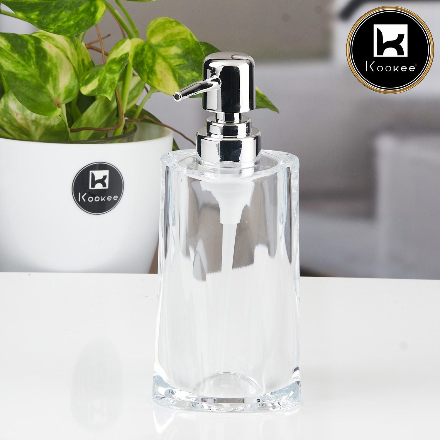 Kookee Acrylic Soap Dispensers, Transparent, ART11255