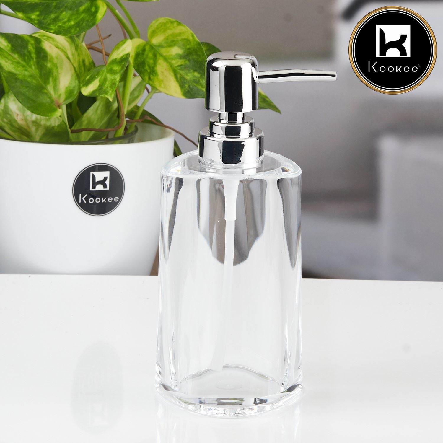 Kookee Acrylic Soap Dispensers, Transparent, ART11255