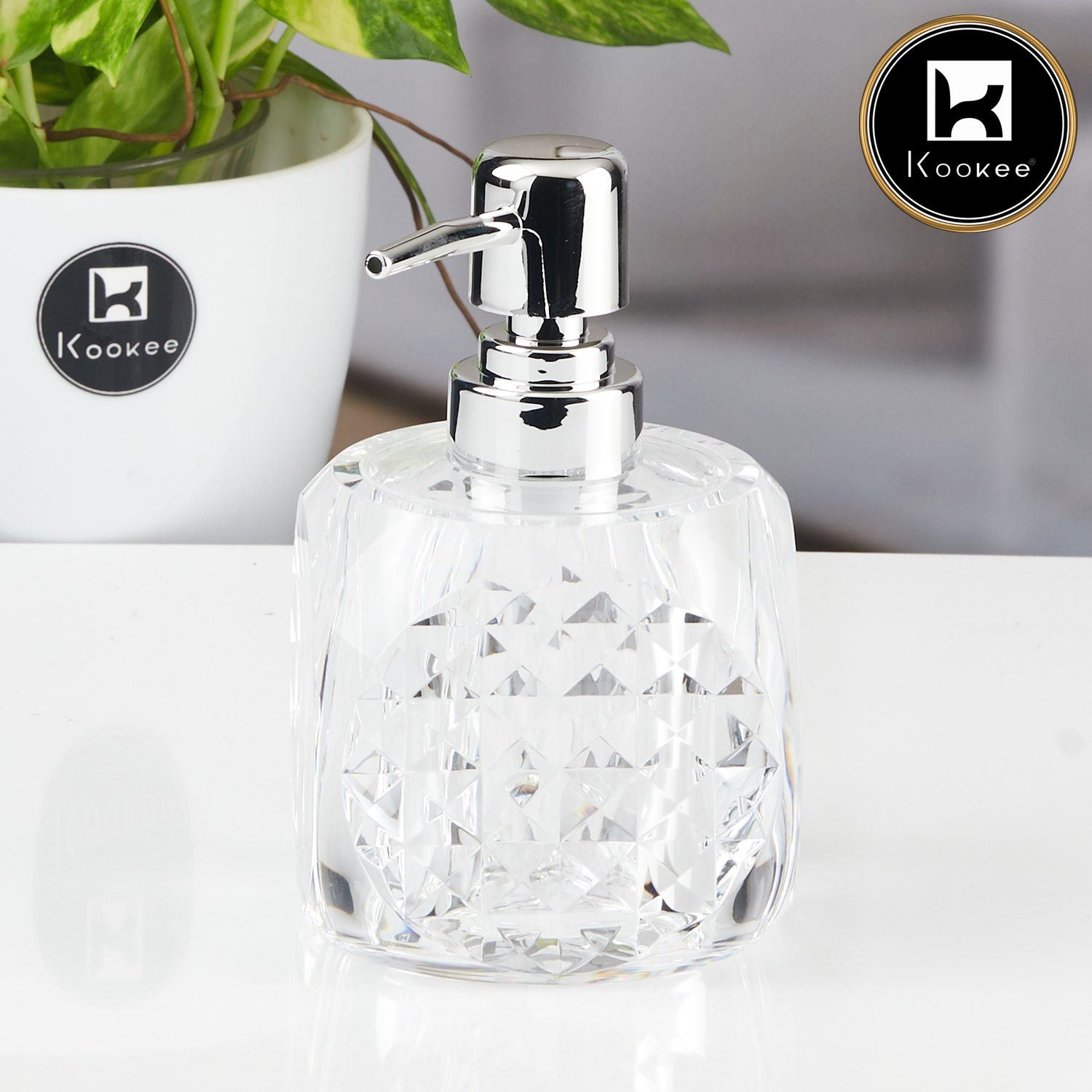 Kookee Acrylic Soap Dispensers, Transparent, ART11256
