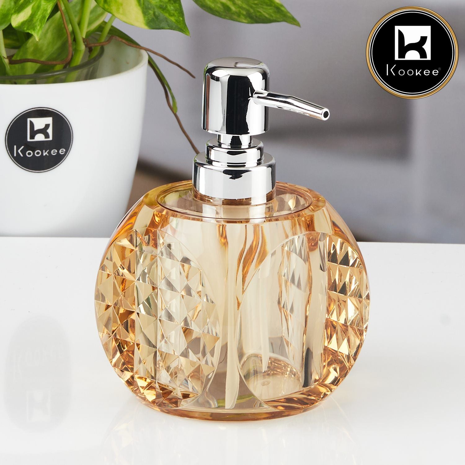 Kookee Acrylic Soap Dispensers, Brown, ART11257
