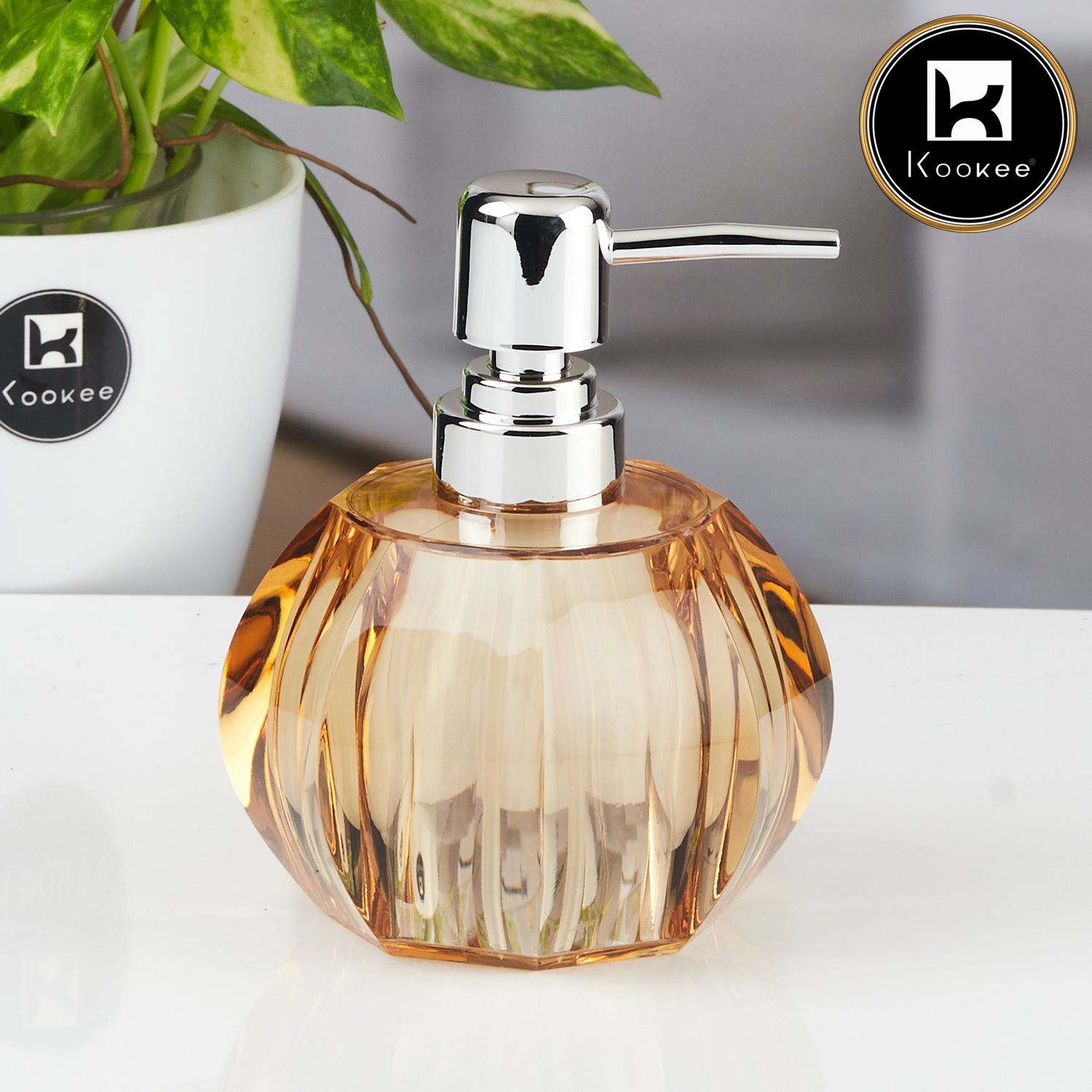 Kookee Acrylic Soap Dispensers, Grey, ART11260