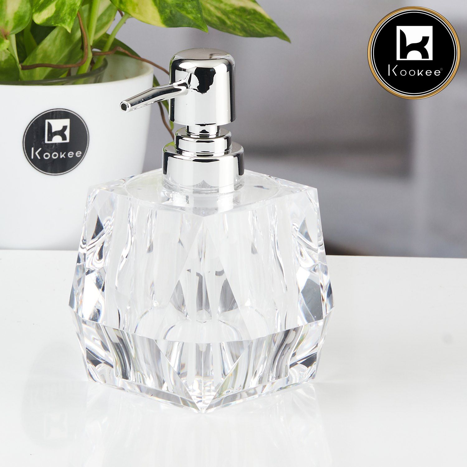 Kookee Acrylic Soap Dispensers, Transparent, ART11262