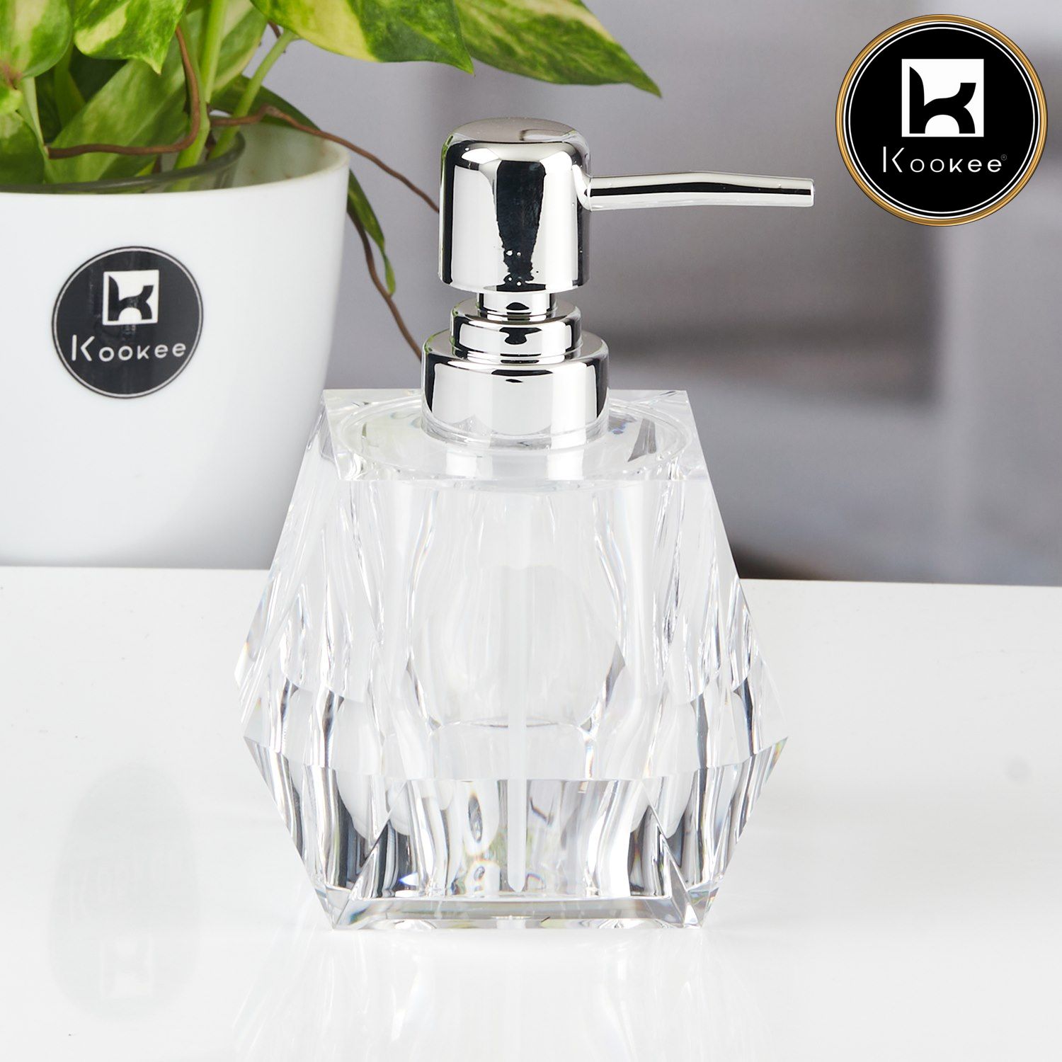 Kookee Acrylic Soap Dispensers, Transparent, ART11262