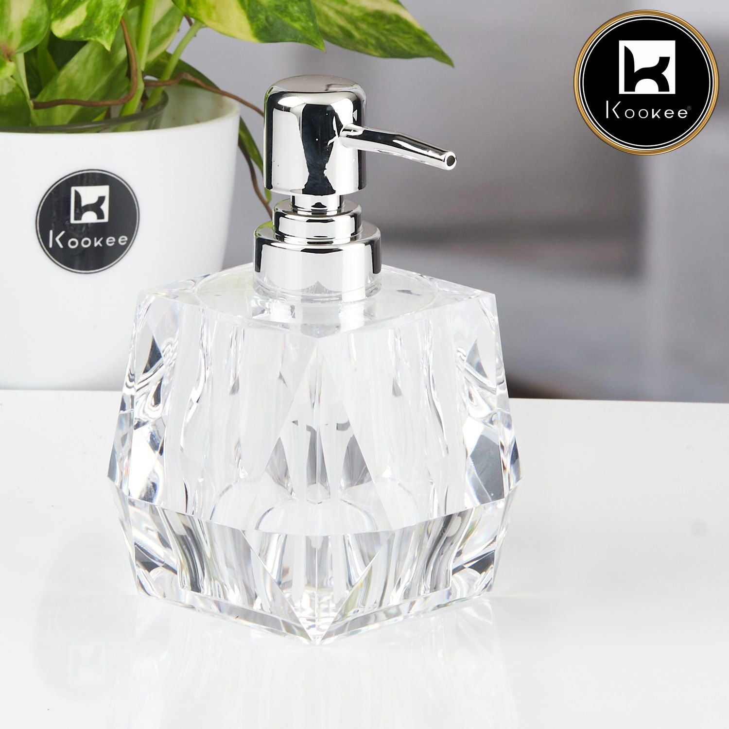 Kookee Acrylic Soap Dispensers, Transparent, ART11262