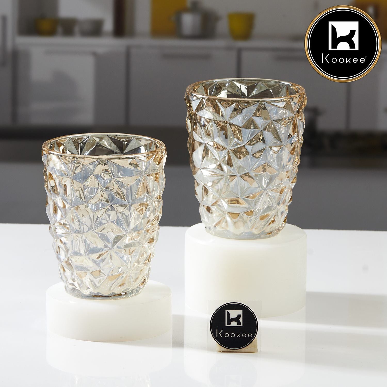 Kookee Water & Juice Glasses, Gold, ART11673