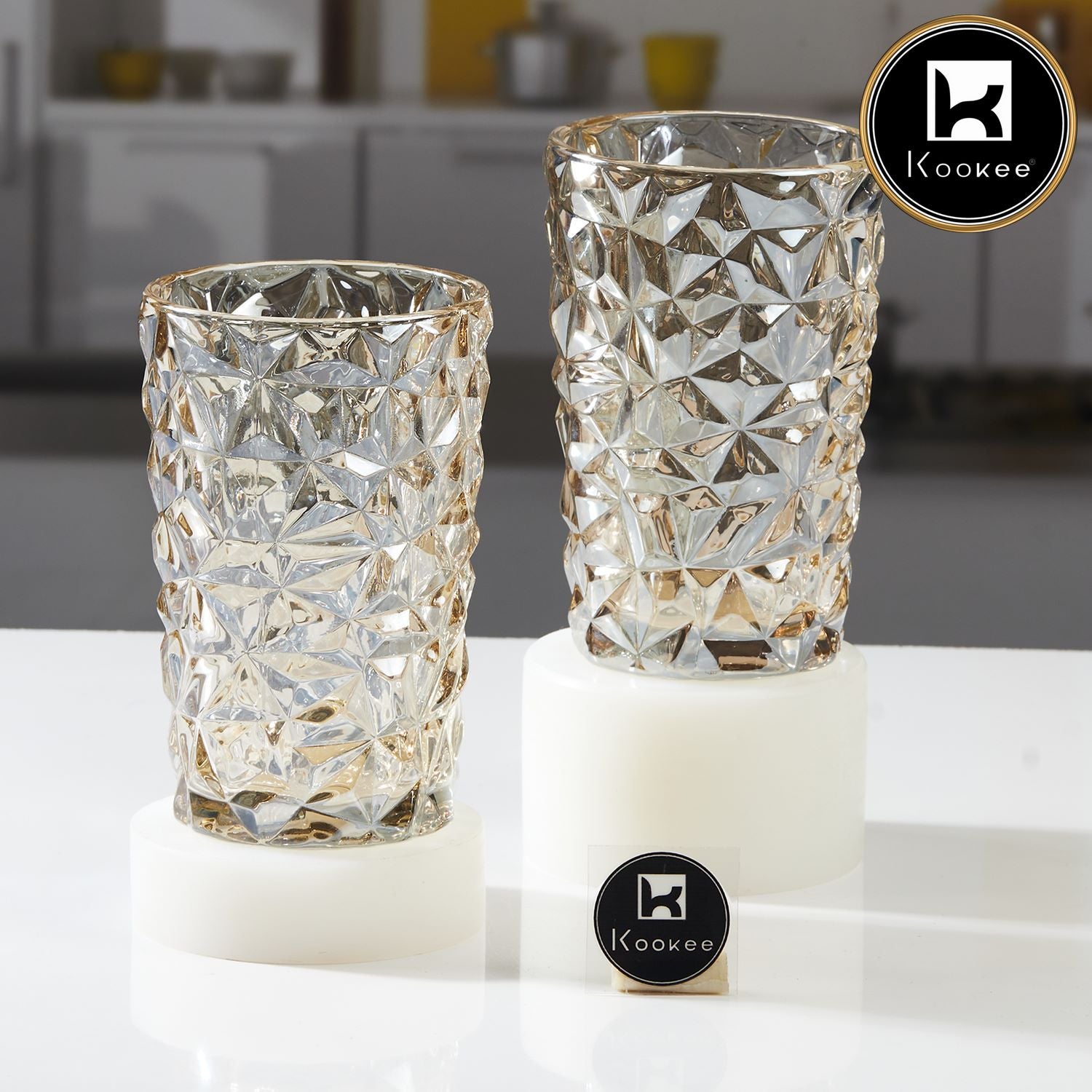 Kookee Water & Juice Glasses, Gold, ART11679