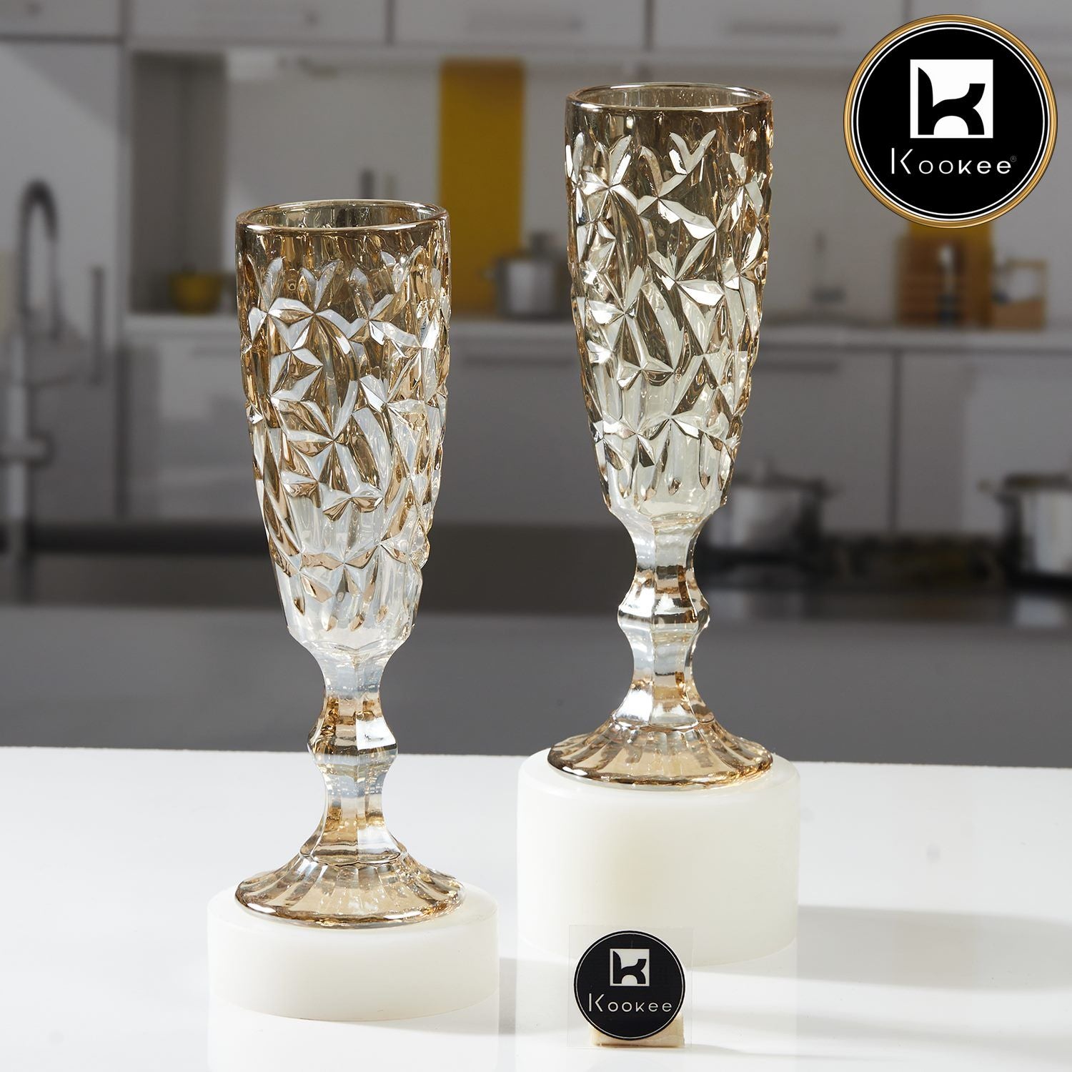 Kookee Wine Glasses, Gold, ART11685