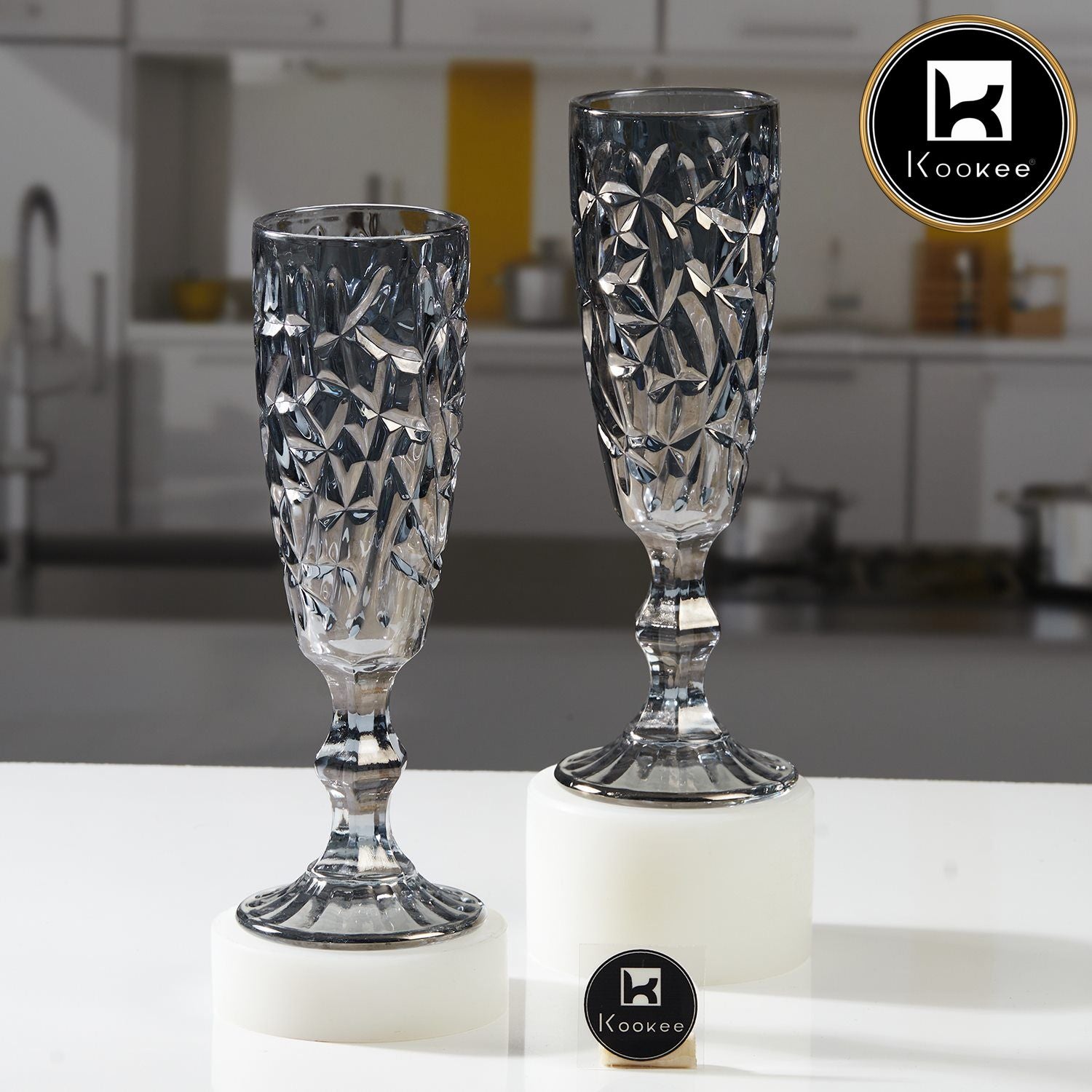 Kookee Wine Glasses, Grey, ART11686